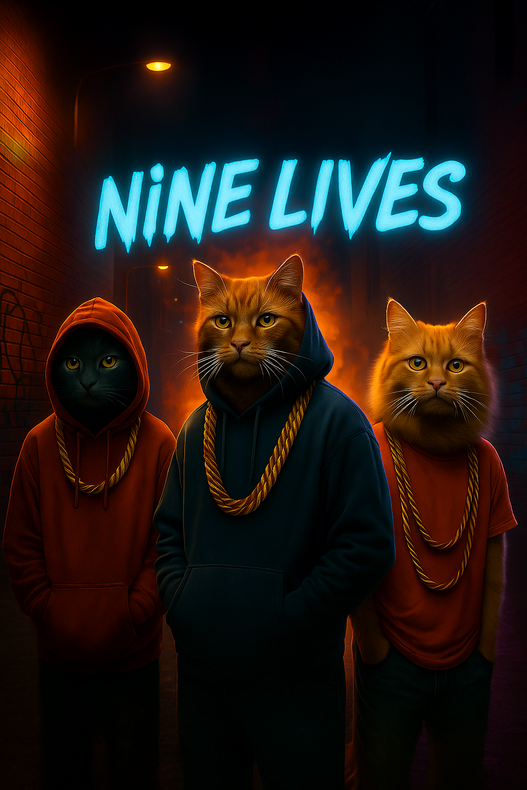 Nine Lives — Bold streetwear inspired by the resilience of cats and the raw energy of graffiti culture. Oversized tees, gritty graphics, and untamed attitude for those who live loud and never play by the rules.
