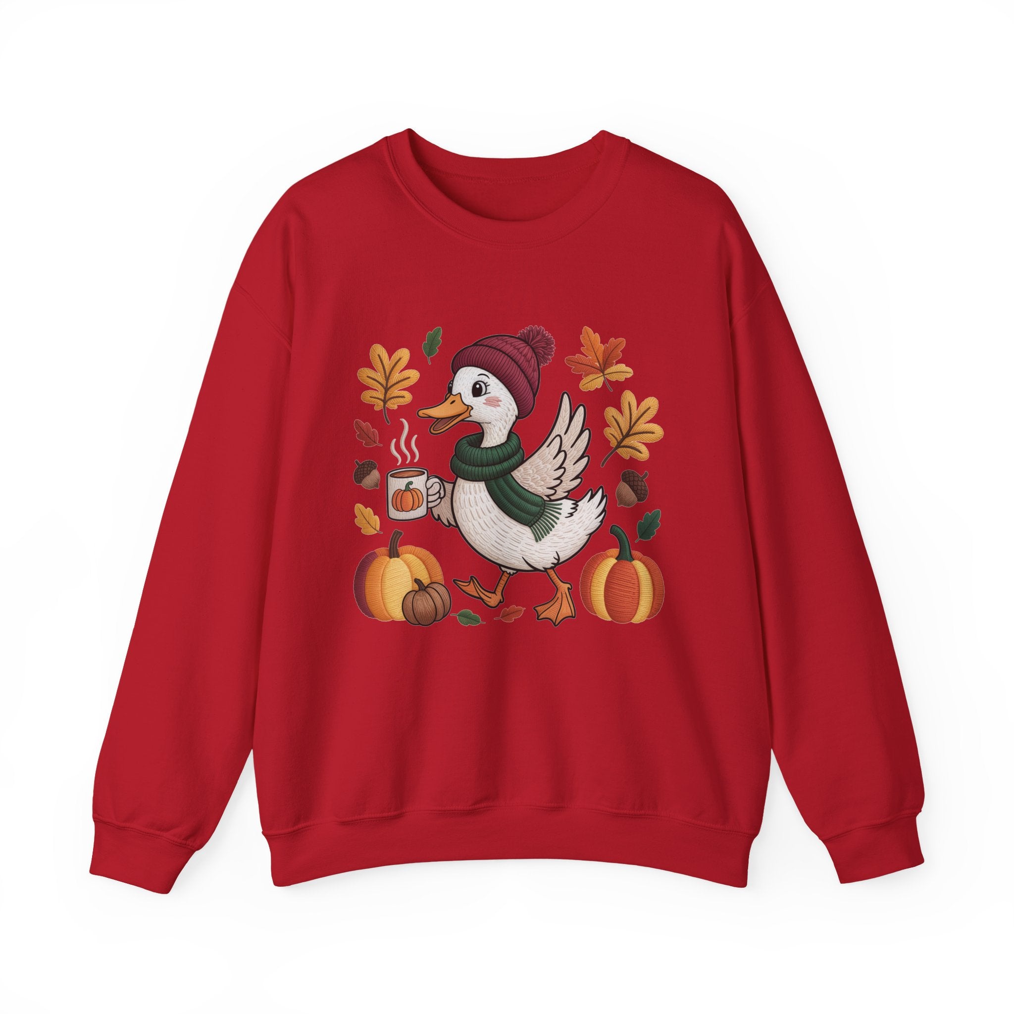 Fall Duck Sweatshirt, Cozy Autumn Pumpkin Sweatshirt, Vintage Fall Crewneck, Cute Animal Lover Gift, Thanksgiving Pullover, Cozy Season Sweatshirt
