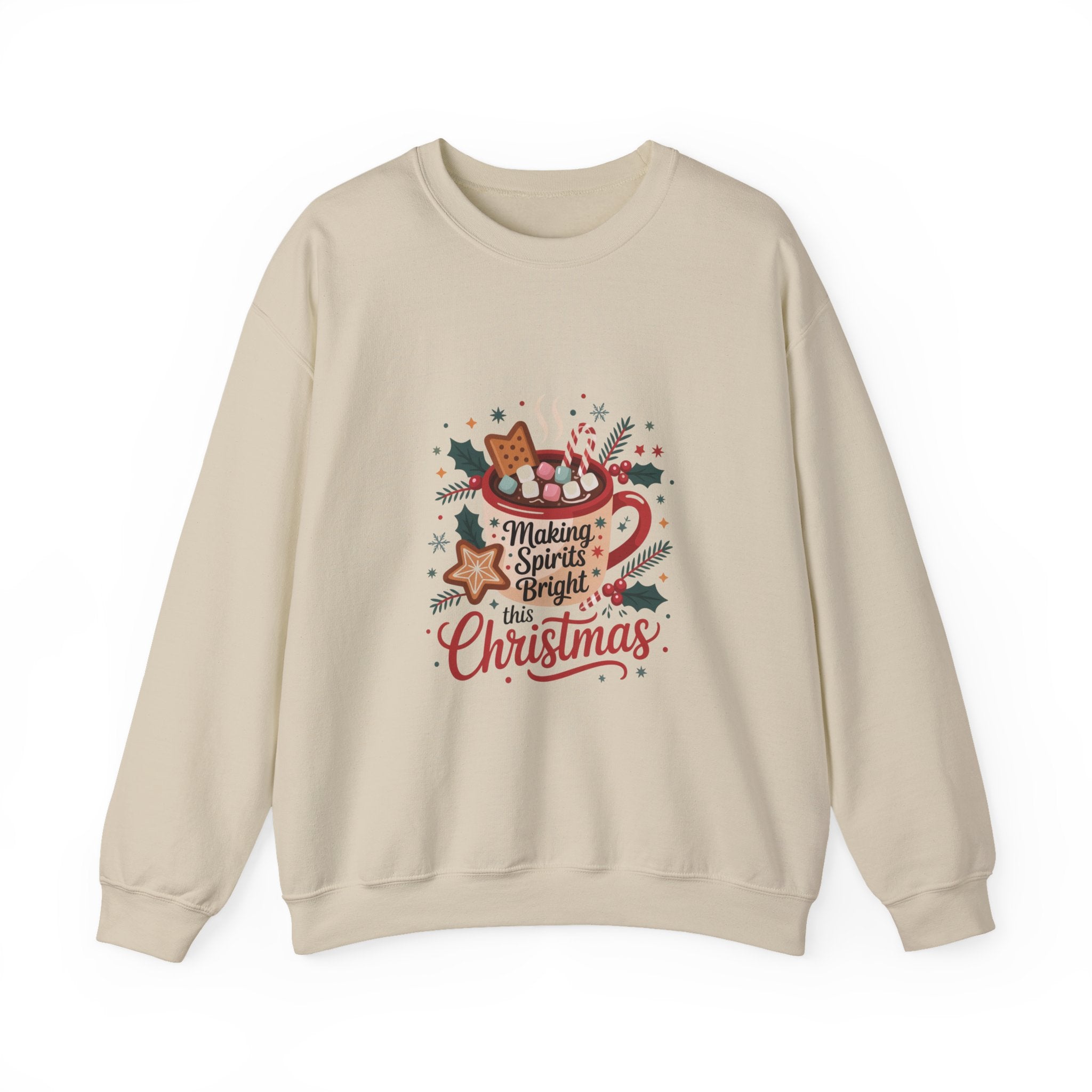 Making Spirits Bright Christmas Sweatshirt, Holiday Spirit Crewneck, Christmas Season Sweater, Funny Christmas Sweater, Christmas Shirt For Her, Cozy Winter Gift,Christmas Drinks Shirt,Spirits Sweatshirt