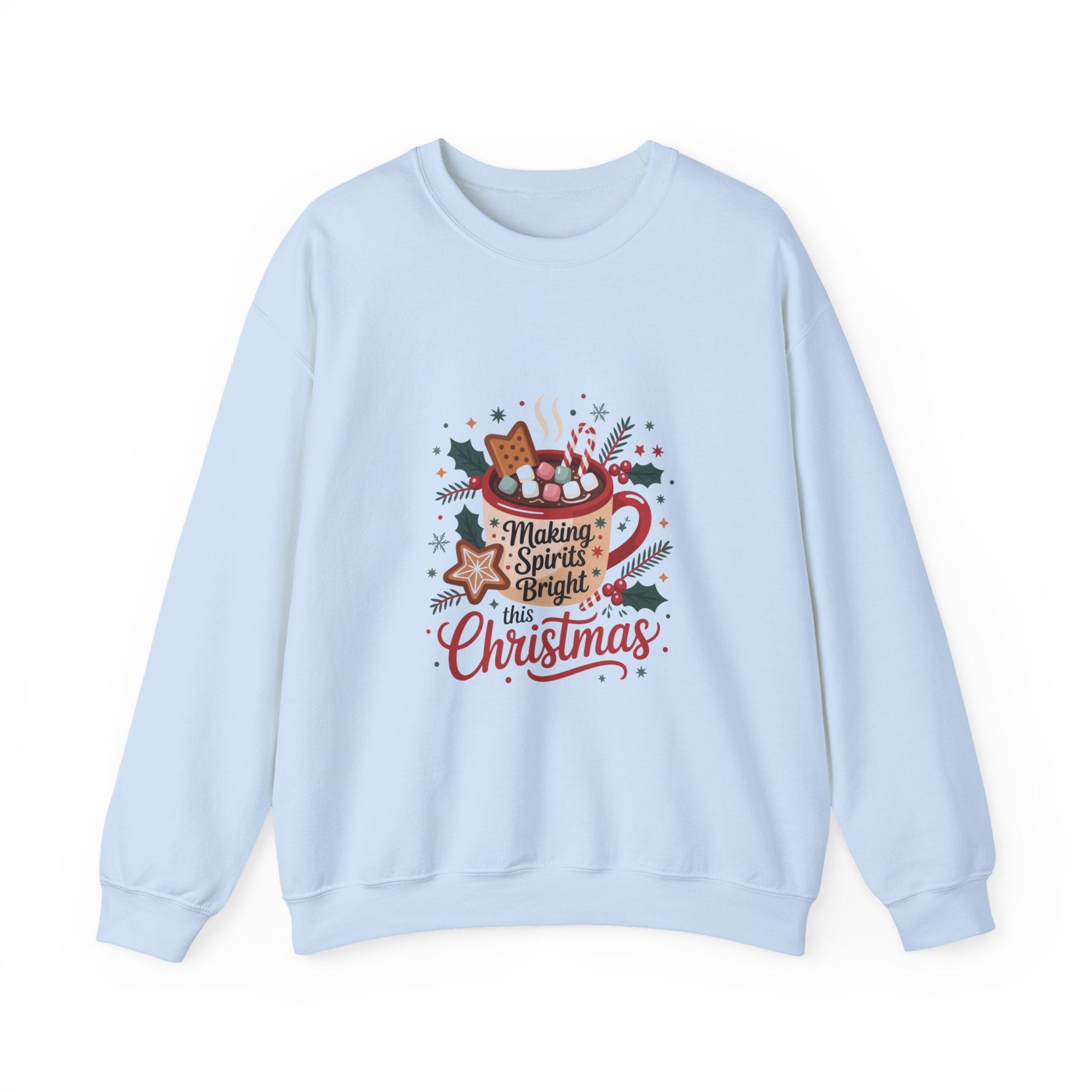 Making Spirits Bright Christmas Sweatshirt, Holiday Spirit Crewneck, Christmas Season Sweater, Funny Christmas Sweater, Christmas Shirt For Her, Cozy Winter Gift,Christmas Drinks Shirt,Spirits Sweatshirt