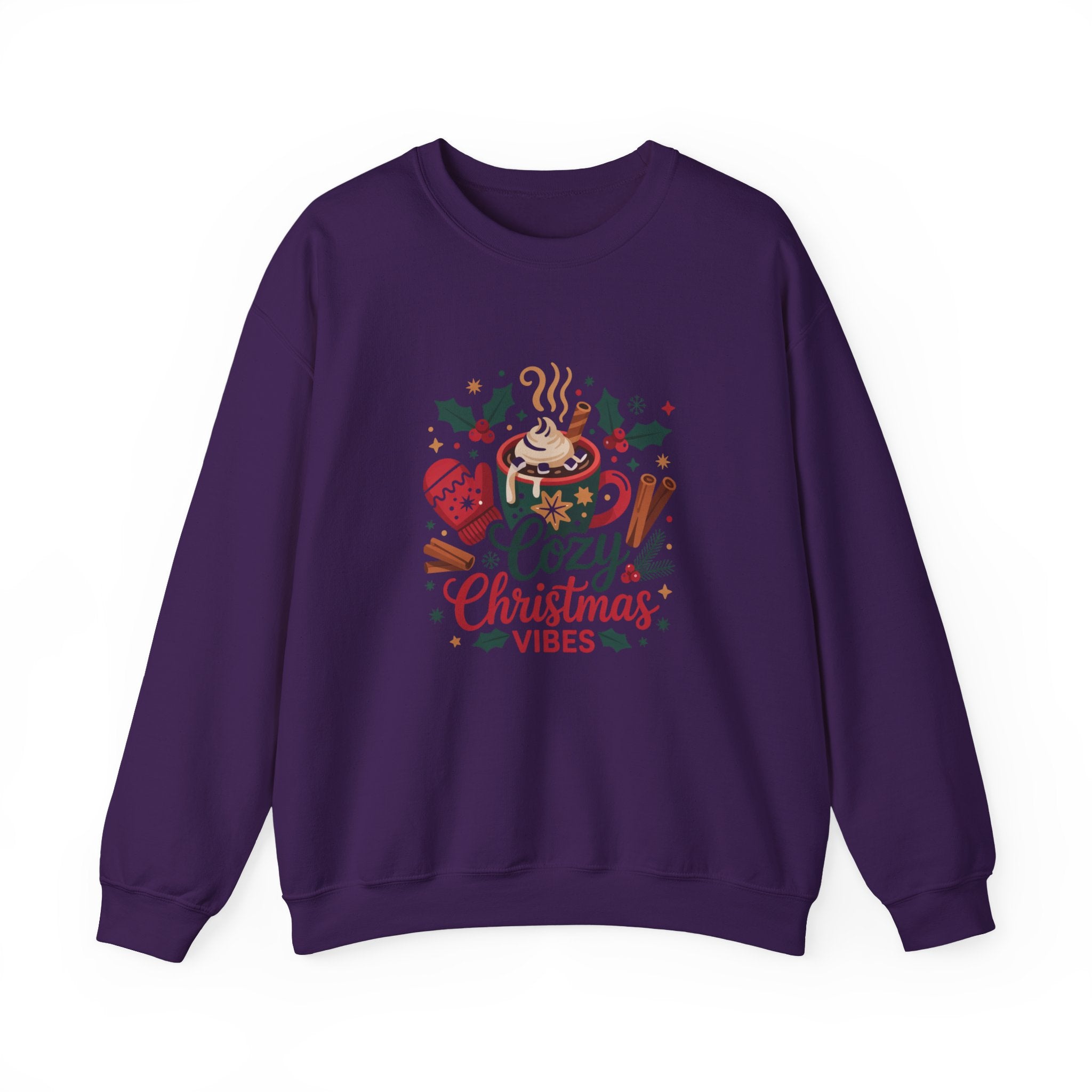 Cozy Christmas Vibes Sweatshirt, Cozy Season Vibes Crewneck, Cocoa Christmas Sweater, Womens Xmas Party Crewneck, Festive Holiday Outfit