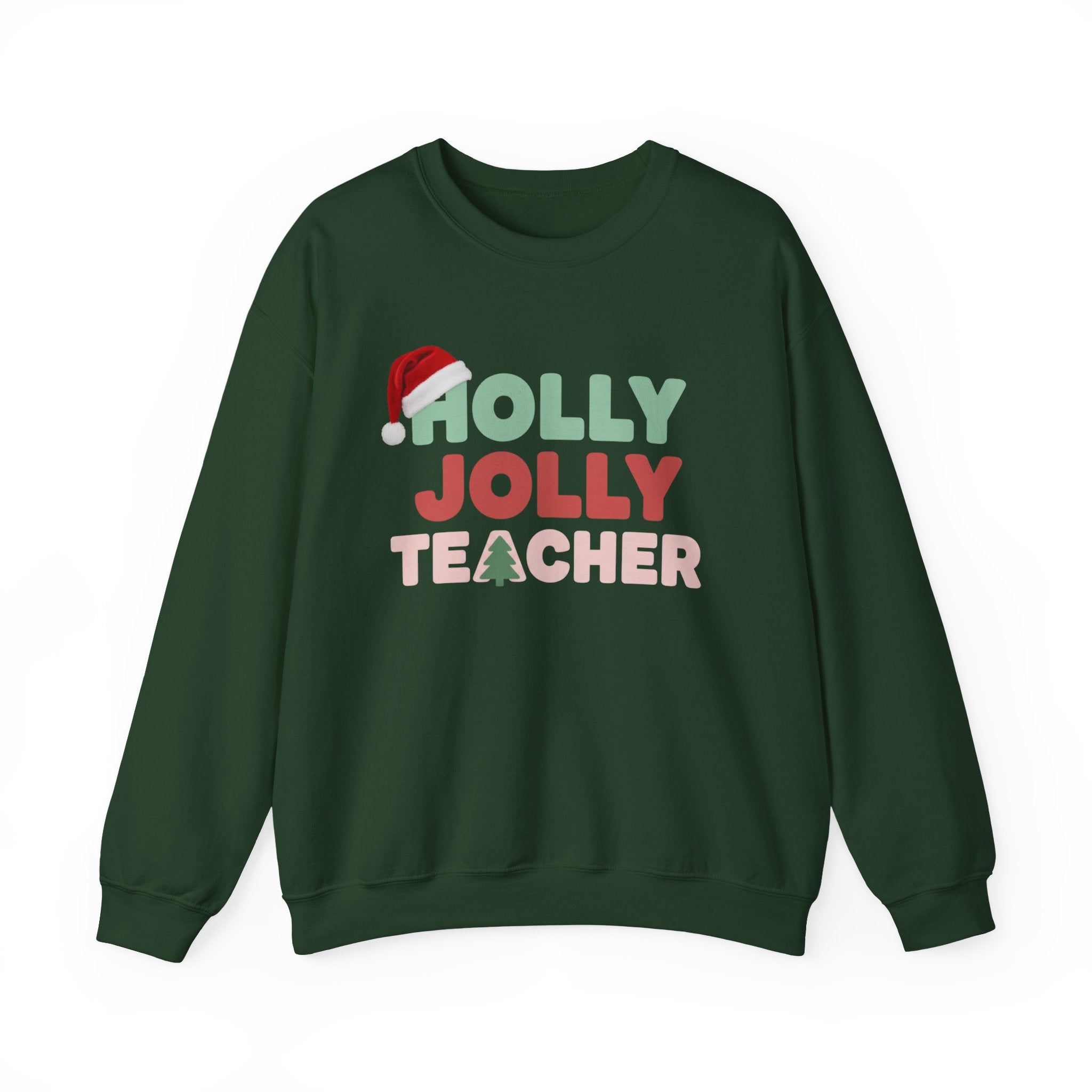 Holly Jolly Teacher Christmas Sweatshirt, Merry Christmas Teachers Crewneck, Holly Jolly Teacher Xmas Sweater, Teacher Party Sweatshirt, Gift for Teacher