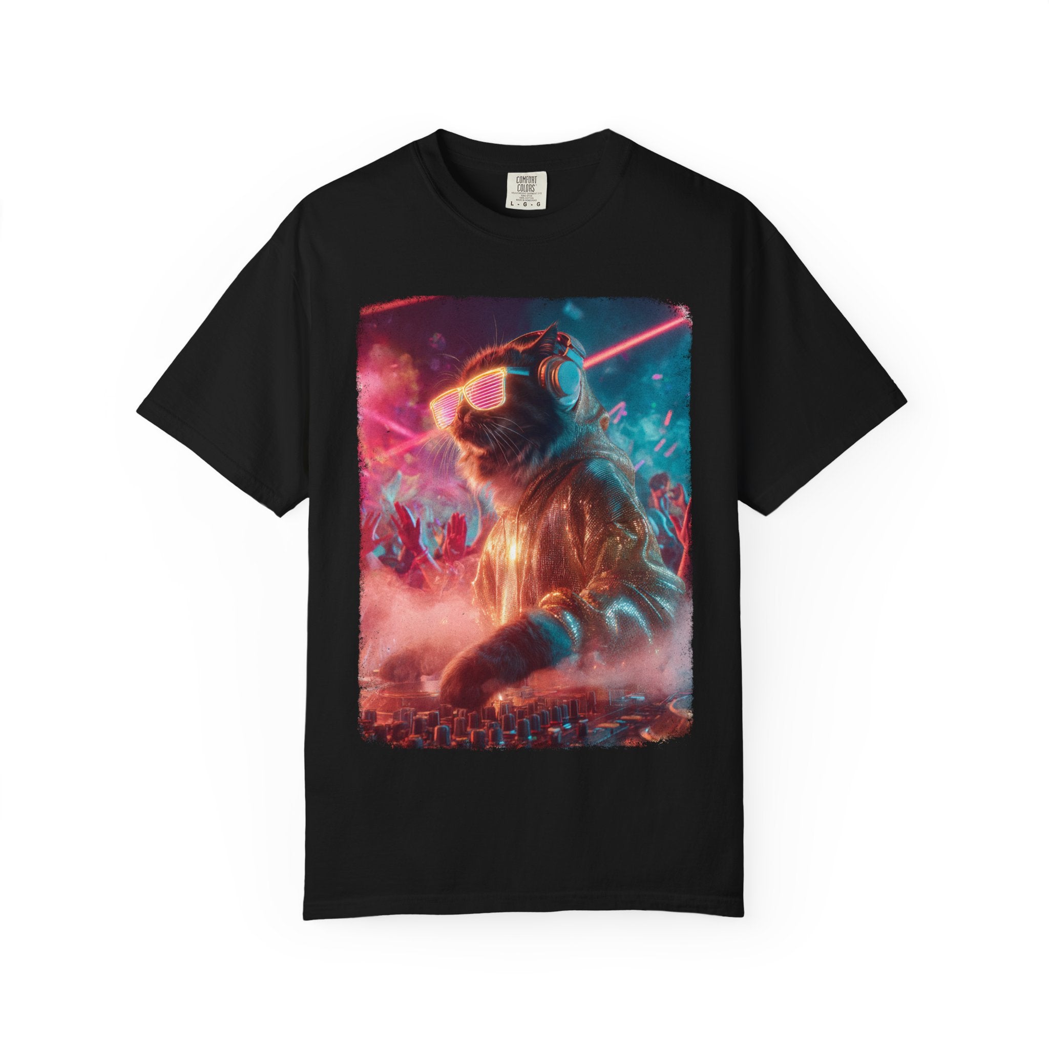 Neon Cat Rave Tee – Premium Club-Ready Energy, Unique Gift for Cat Lovers, Funny Cat Tee, Casual Wear, Perfect for Birthdays, Holidays, or Everyday