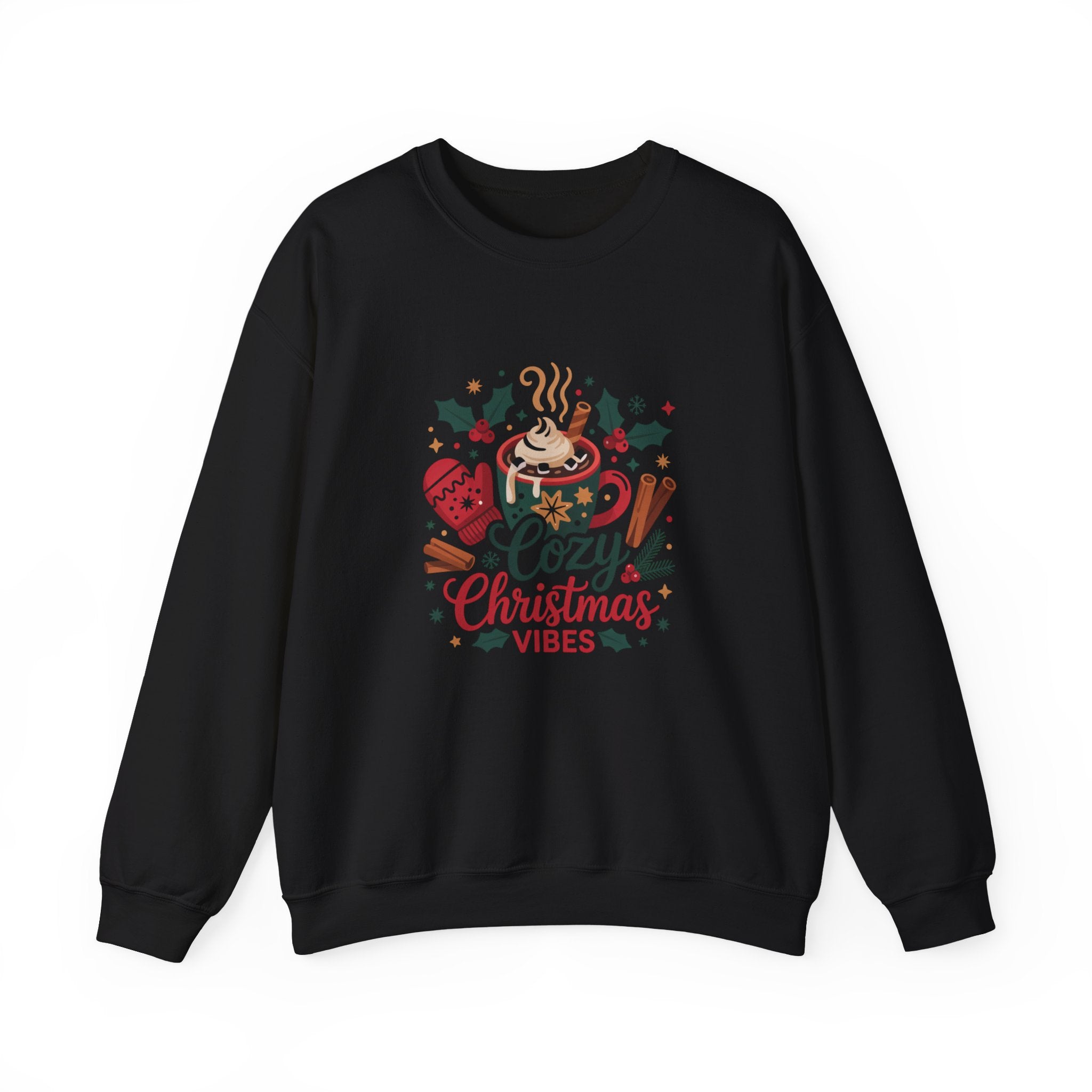 Cozy Christmas Vibes Sweatshirt, Cozy Season Vibes Crewneck, Cocoa Christmas Sweater, Womens Xmas Party Crewneck, Festive Holiday Outfit