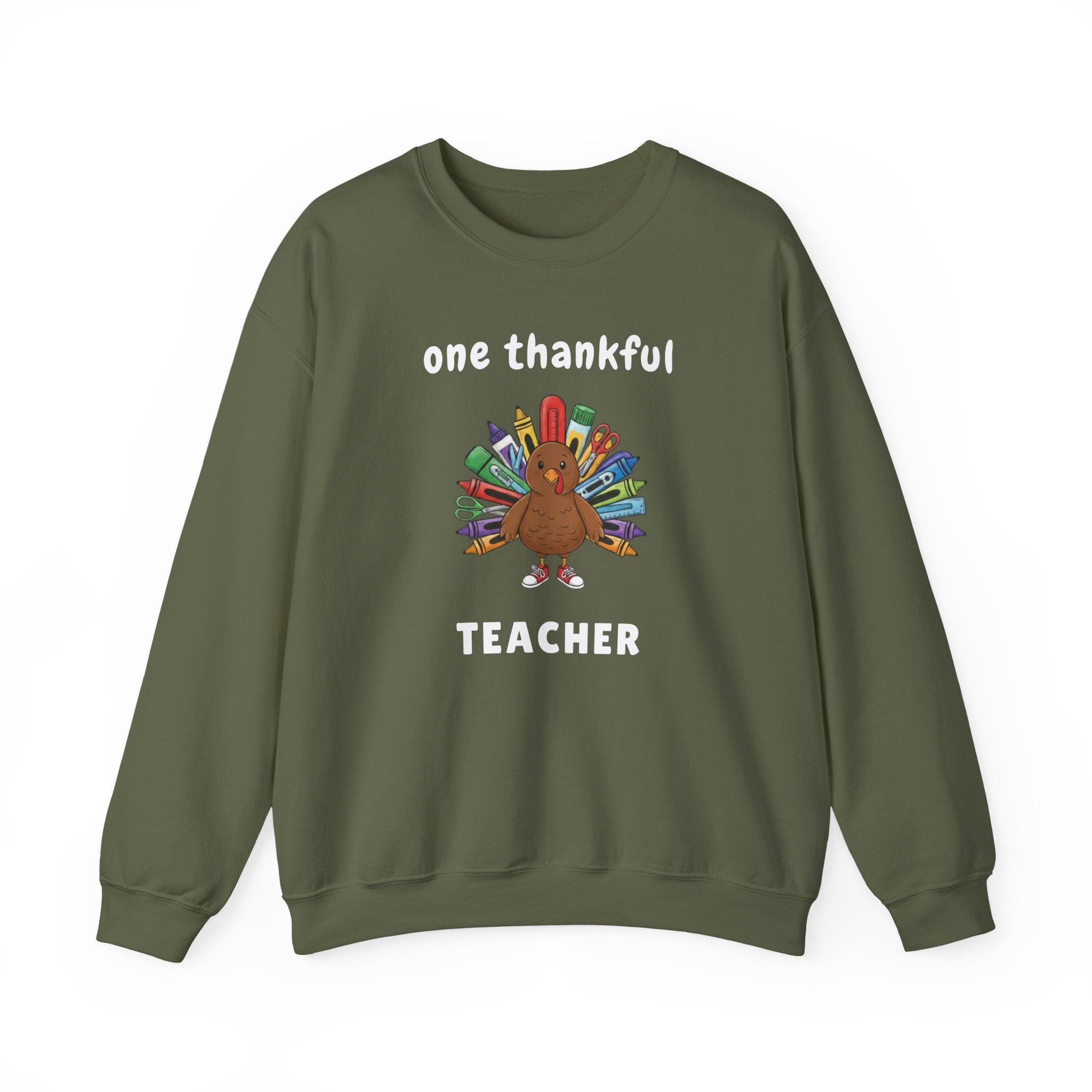 One Thankful Teacher Sweatshirt, Funny Turkey Crewneck, Thanksgiving Teacher Shirt, Fall Teacher Sweater, Cozy Teacher Gift, Autumn Sweatshirt