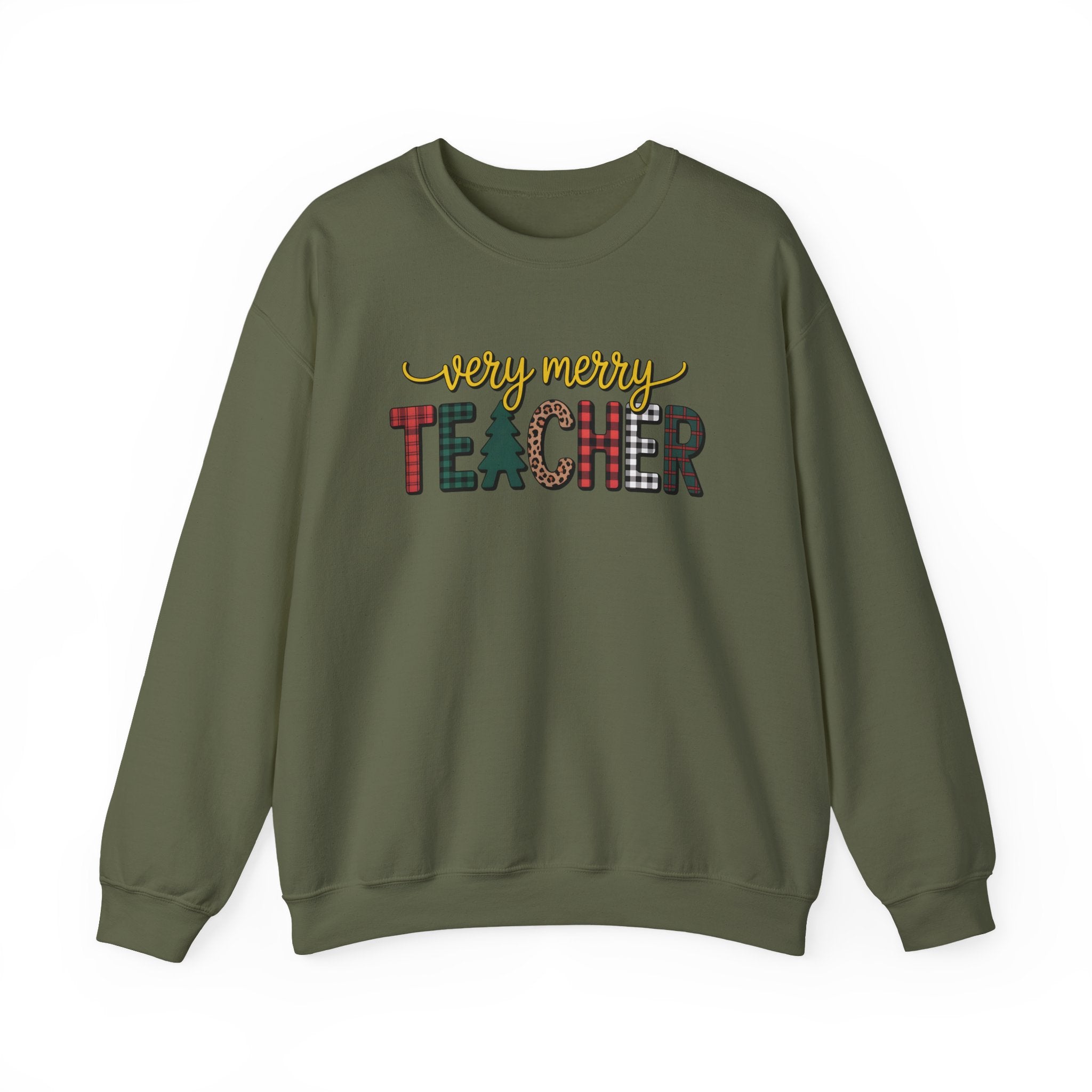 Teacher Christmas Sweatshirt, Merry Christmas Teachers Crewneck, Holly Jolly Teacher Xmas Sweater, Teacher Party Sweatshirt