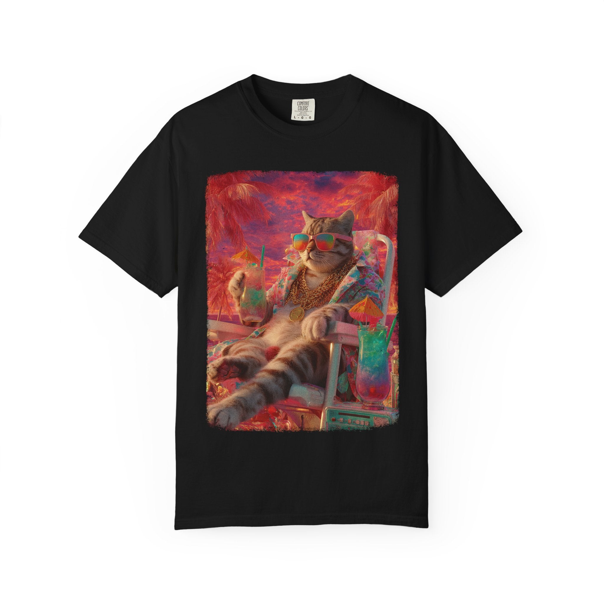 Purradise Trip Tee – Premium Chill Mode Activated, Cotton Tee for Cat Lovers, Gift for Pet Owners, Fun Outing Wear, Stylish Casual Tee