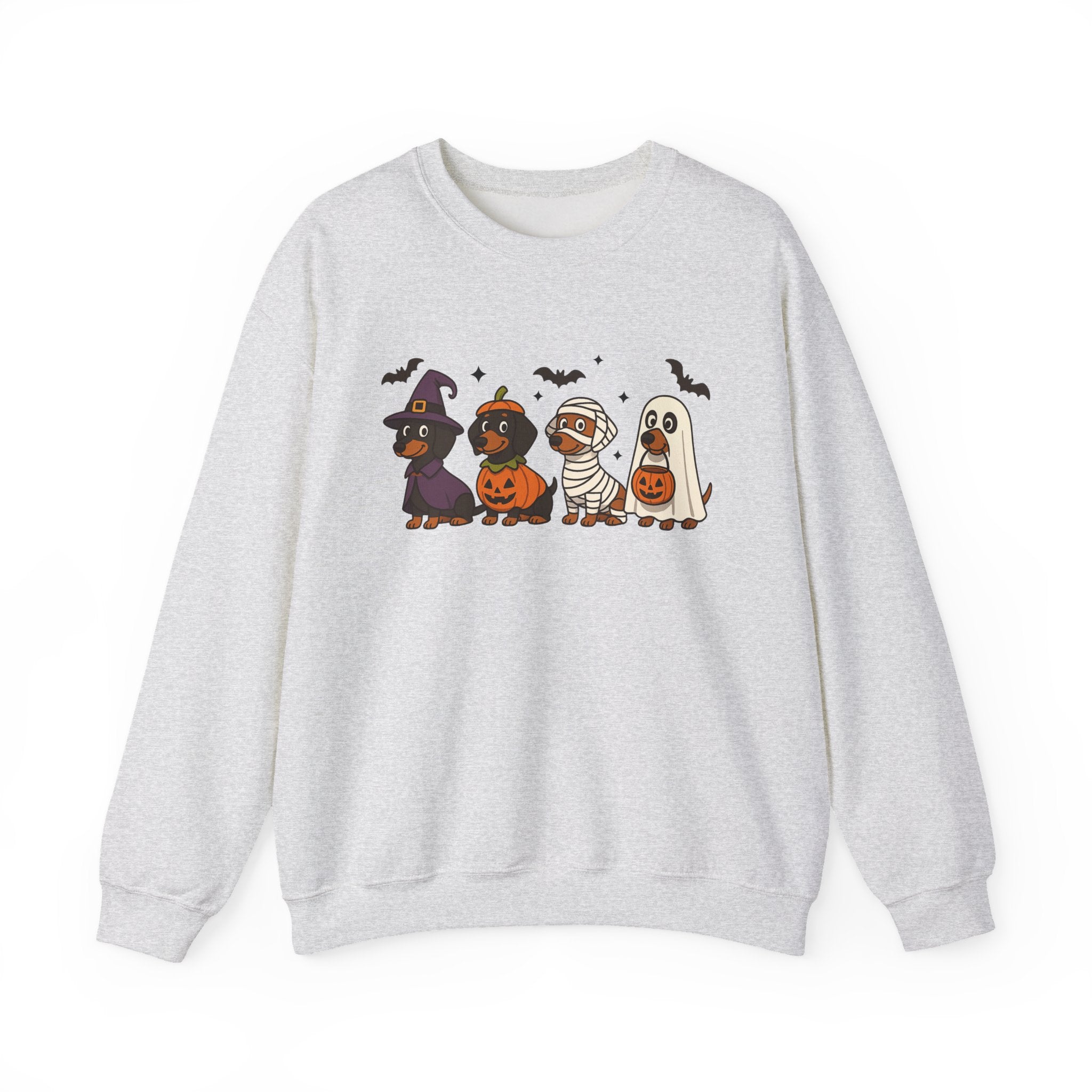 Halloween Dachshund Sweatshirt, Cute Dog Lover Sweatshirt, Pumpkin Ghost Mummy Witch Pullover, Funny Halloween Crewneck, Fall Pet Lover Gift
