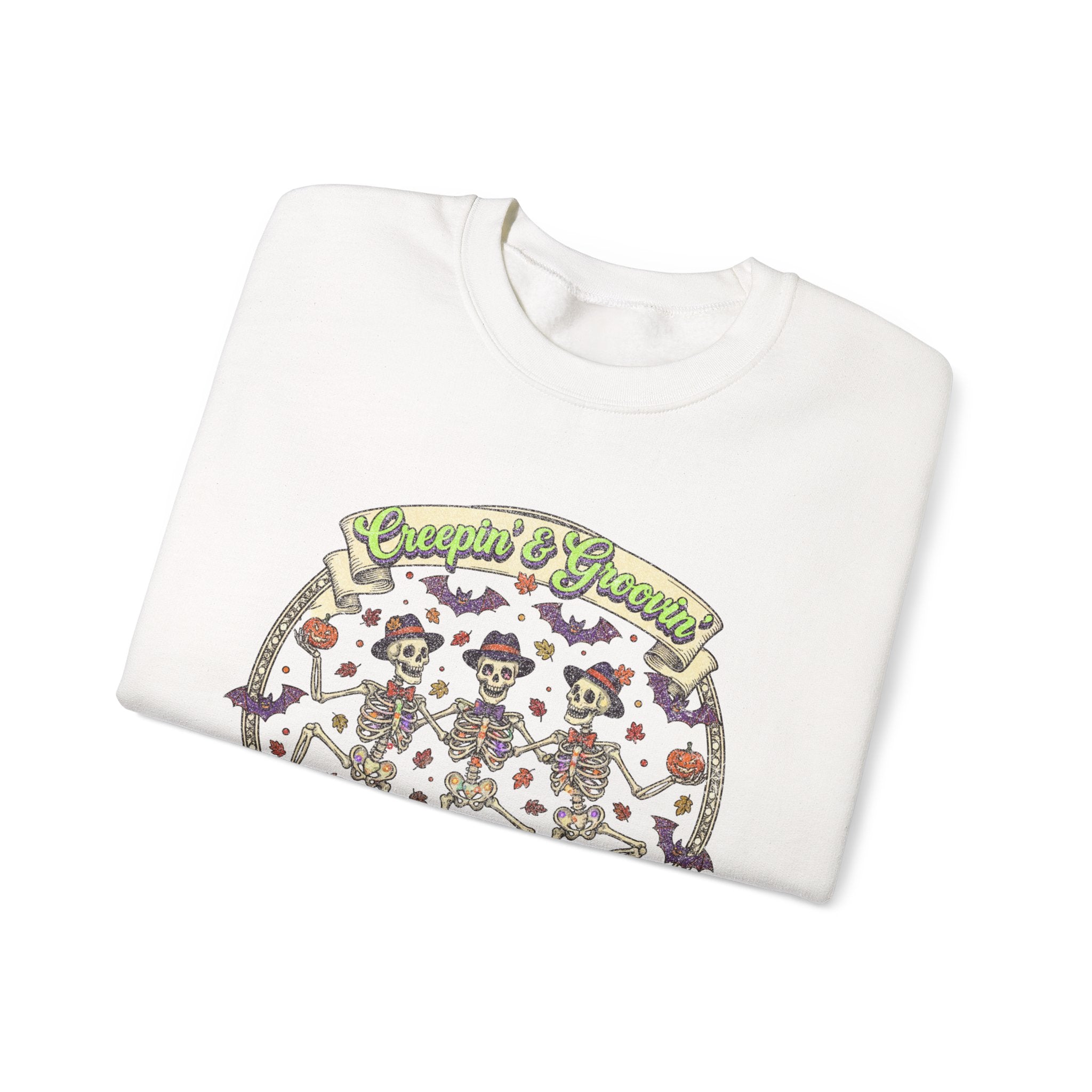 🎃 Creeping and Grooving Sweatshirt – Spooky Never Looked So Sweet. Fun, Spooky Crewneck Sweatshirt for Halloween, Festive Sweatshirt, Cozy Fall Apparel, Unisex Halloween Sweatshirt, Gift Idea.