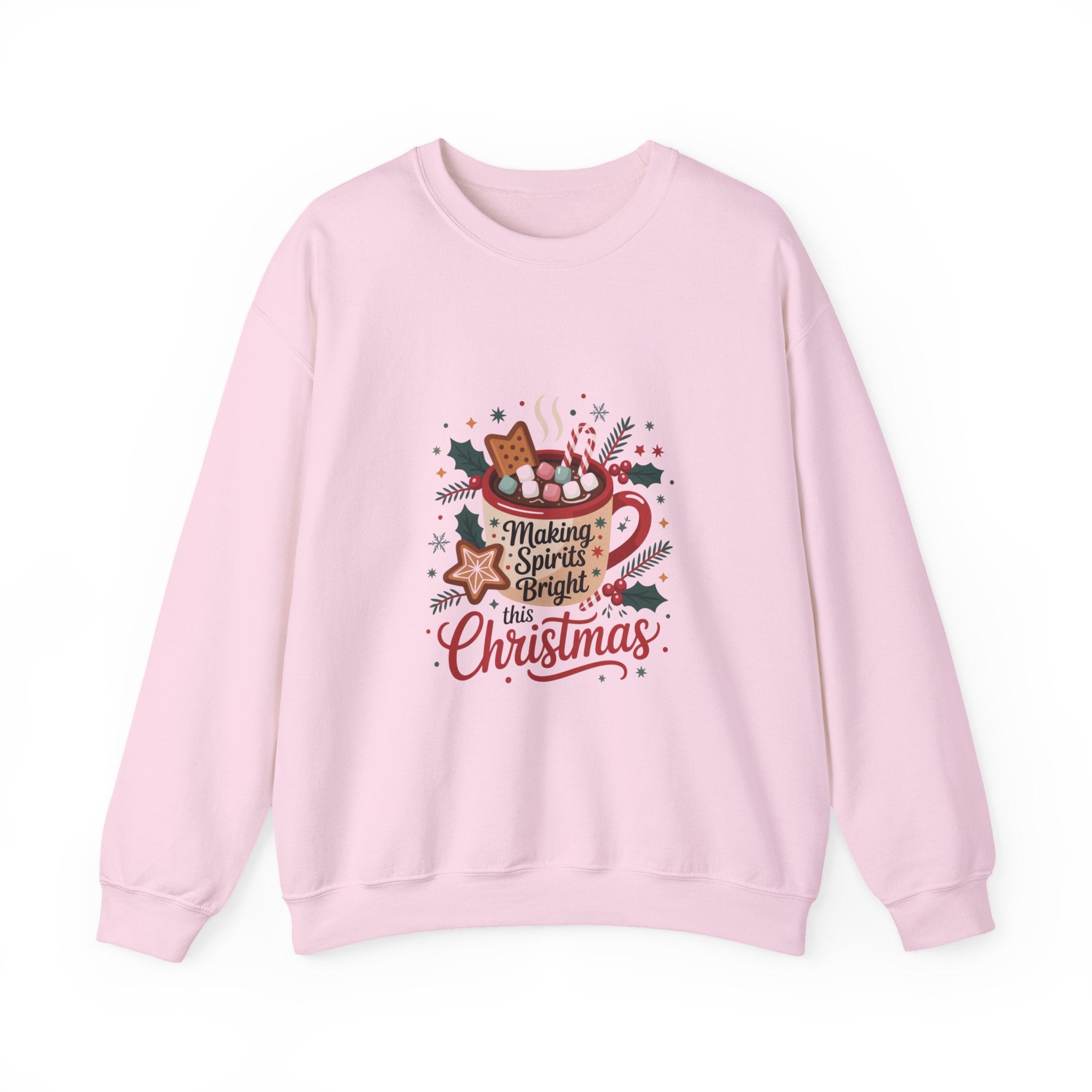 Making Spirits Bright Christmas Sweatshirt, Holiday Spirit Crewneck, Christmas Season Sweater, Funny Christmas Sweater, Christmas Shirt For Her, Cozy Winter Gift,Christmas Drinks Shirt,Spirits Sweatshirt
