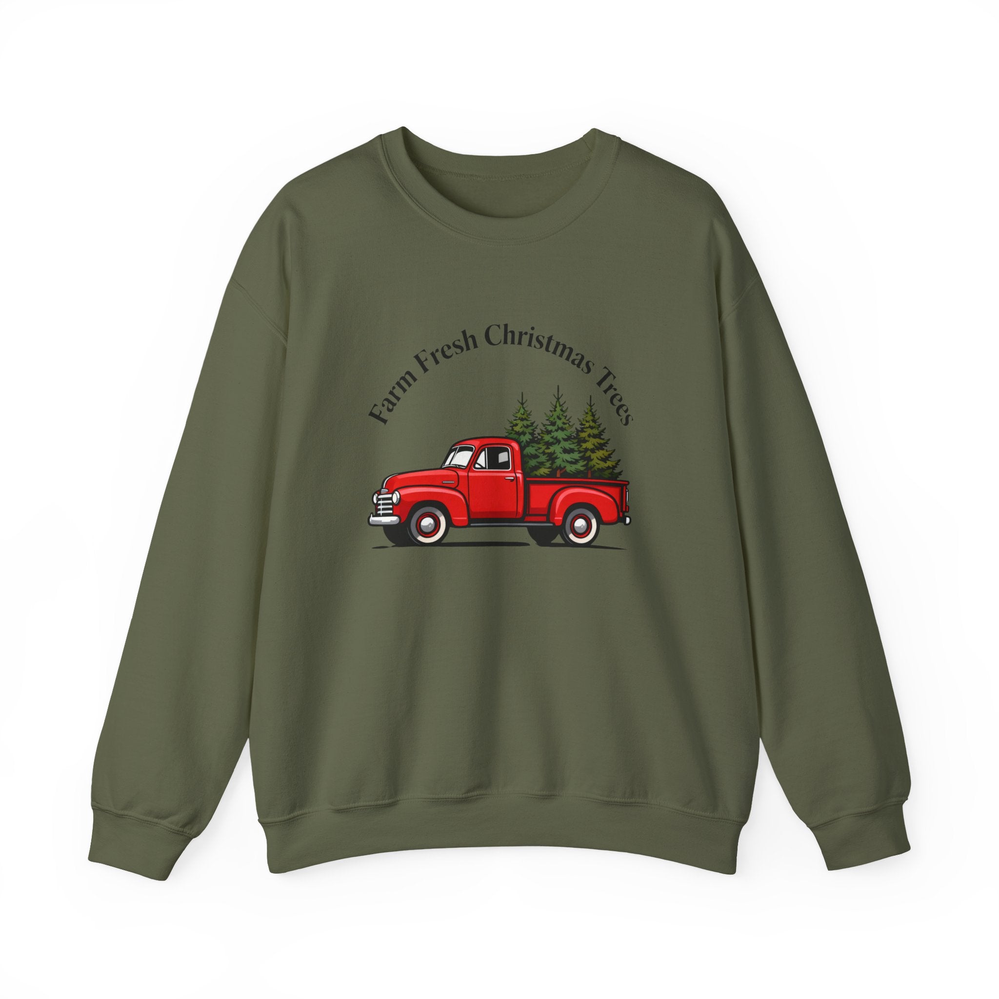 Farm Fresh Christmas Tree Sweatshirt, Christmas Crewneck for Women, Christmas Tree Shirt, Woman's Holiday Sweatshirt, Women's Xmas Tee