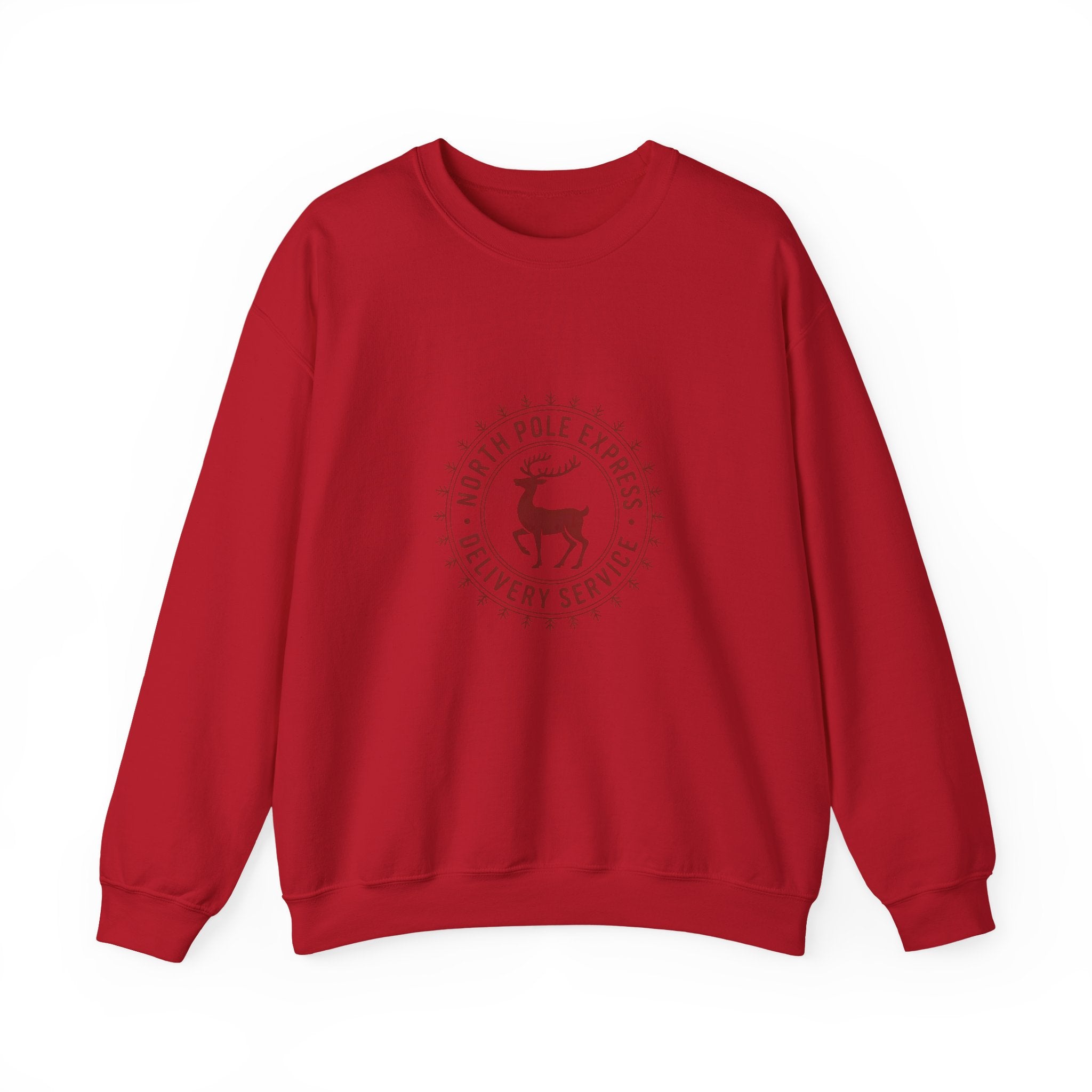 North Pole Express Sweatshirt, Deer Christmas Crewneck, Delivery Service Christmas Sweater, Woman Christmas Sweater, Holiday Girly Shirt, Christmas Sweatshirt for Women