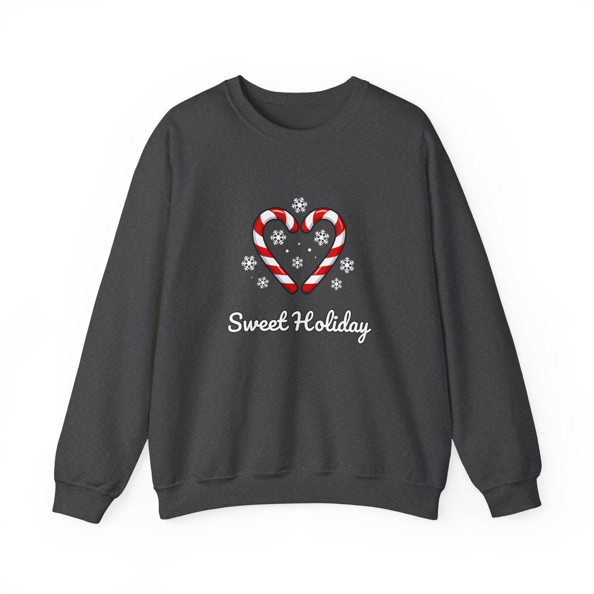 Sweet Holiday Sweatshirt, Candy Cane Heart Christmas Sweater, Snowflake Winter Sweater, Cute Xmas Crewneck for Women, Christmas Sweatshirt for Women