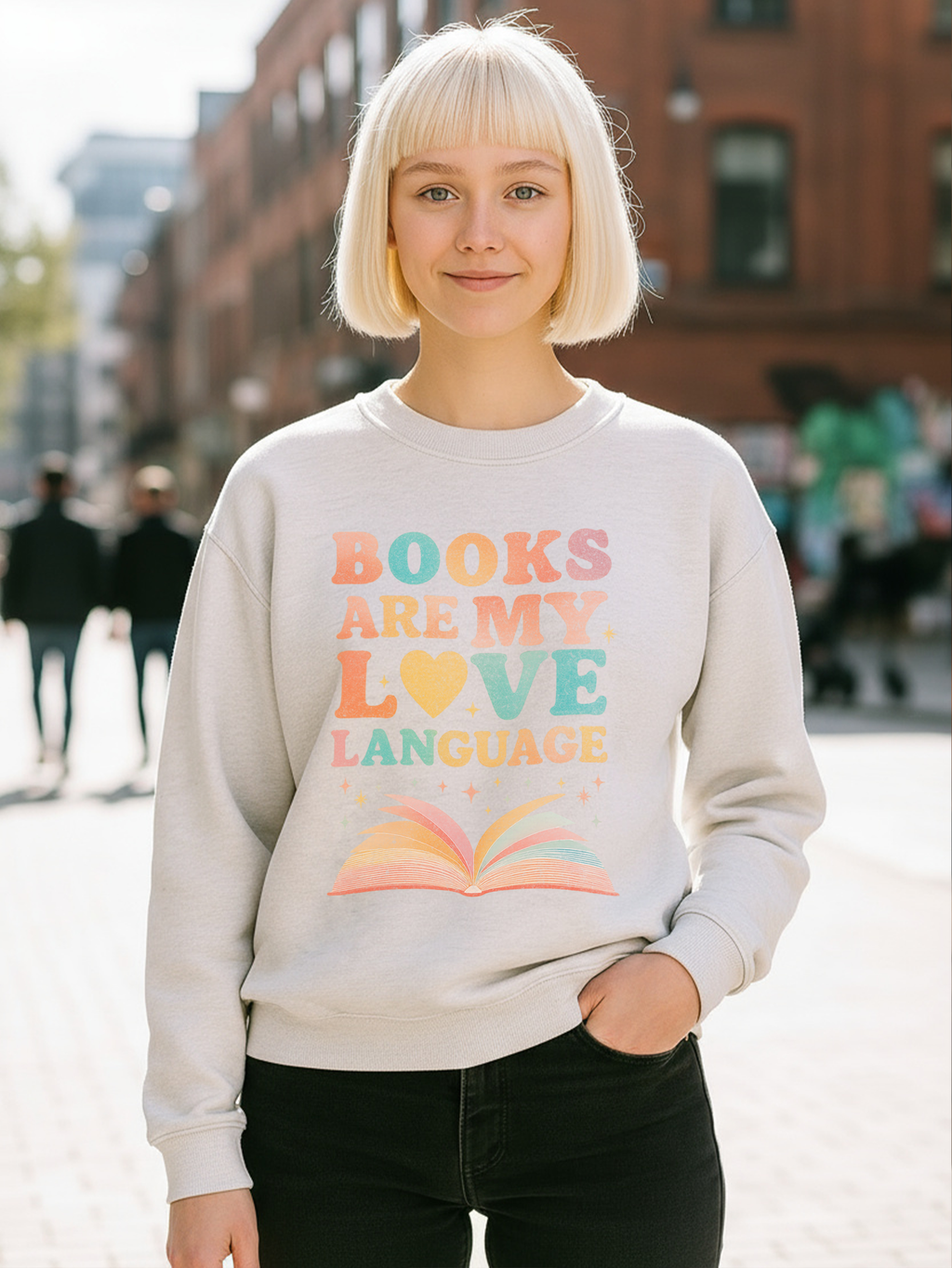 Books Are My Love Language Sweatshirt, Vintage Reading Sweatshirt, Booklover Gift, Reader Gift, Librarian Sweatshirt, Bookworm Pullover, Bookish Crewneck