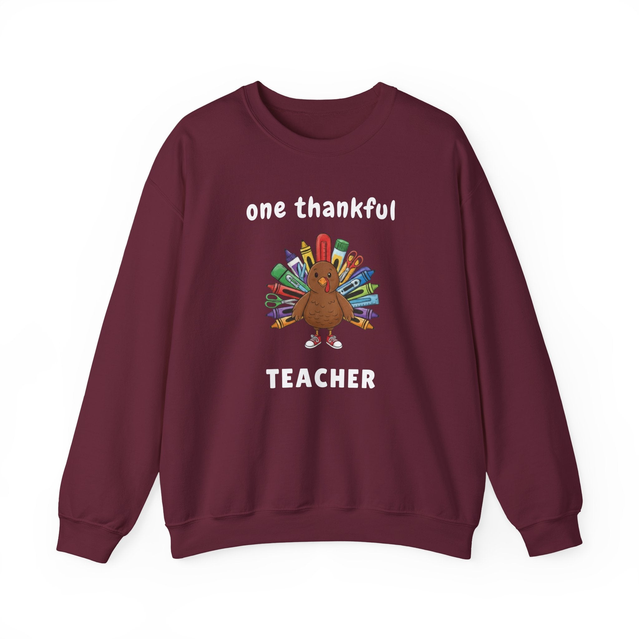 One Thankful Teacher Sweatshirt, Funny Turkey Crewneck, Thanksgiving Teacher Shirt, Fall Teacher Sweater, Cozy Teacher Gift, Autumn Sweatshirt