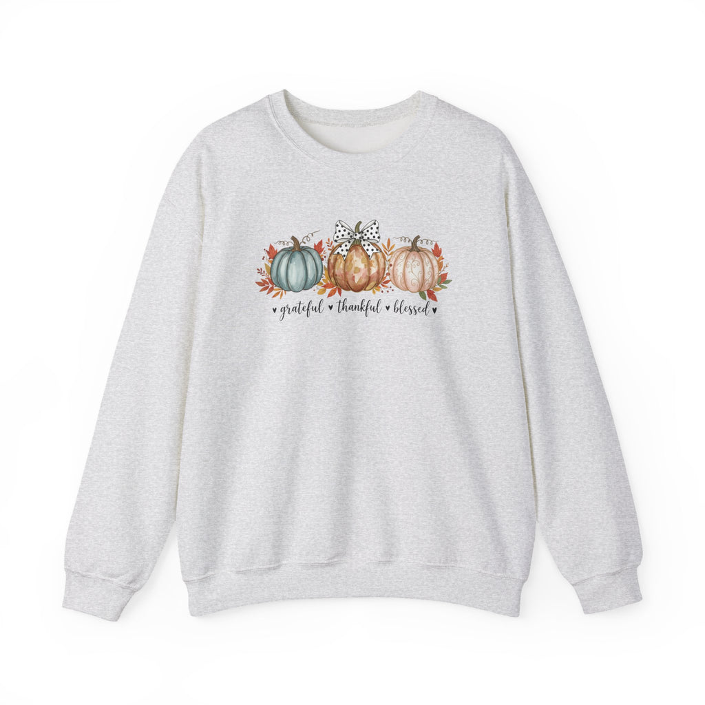 Grateful Thankful Blessed Pumpkin Sweatshirt, Pumpkin Woman Crewneck, Cozy Fall Autumn Sweater, Rustic Thanksgiving Tee, Harvest Season Pumpkin Top