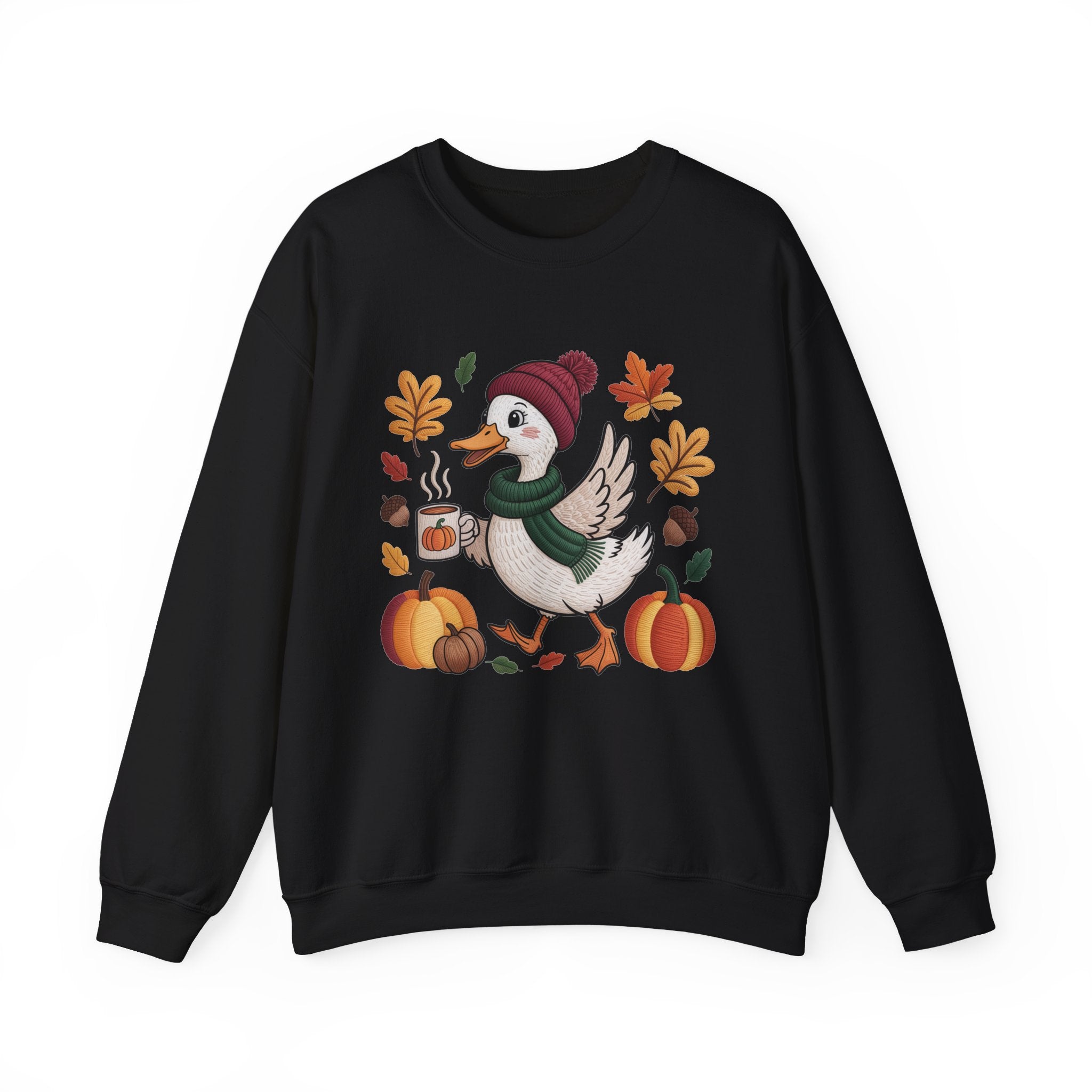 Fall Duck Sweatshirt, Cozy Autumn Pumpkin Sweatshirt, Vintage Fall Crewneck, Cute Animal Lover Gift, Thanksgiving Pullover, Cozy Season Sweatshirt