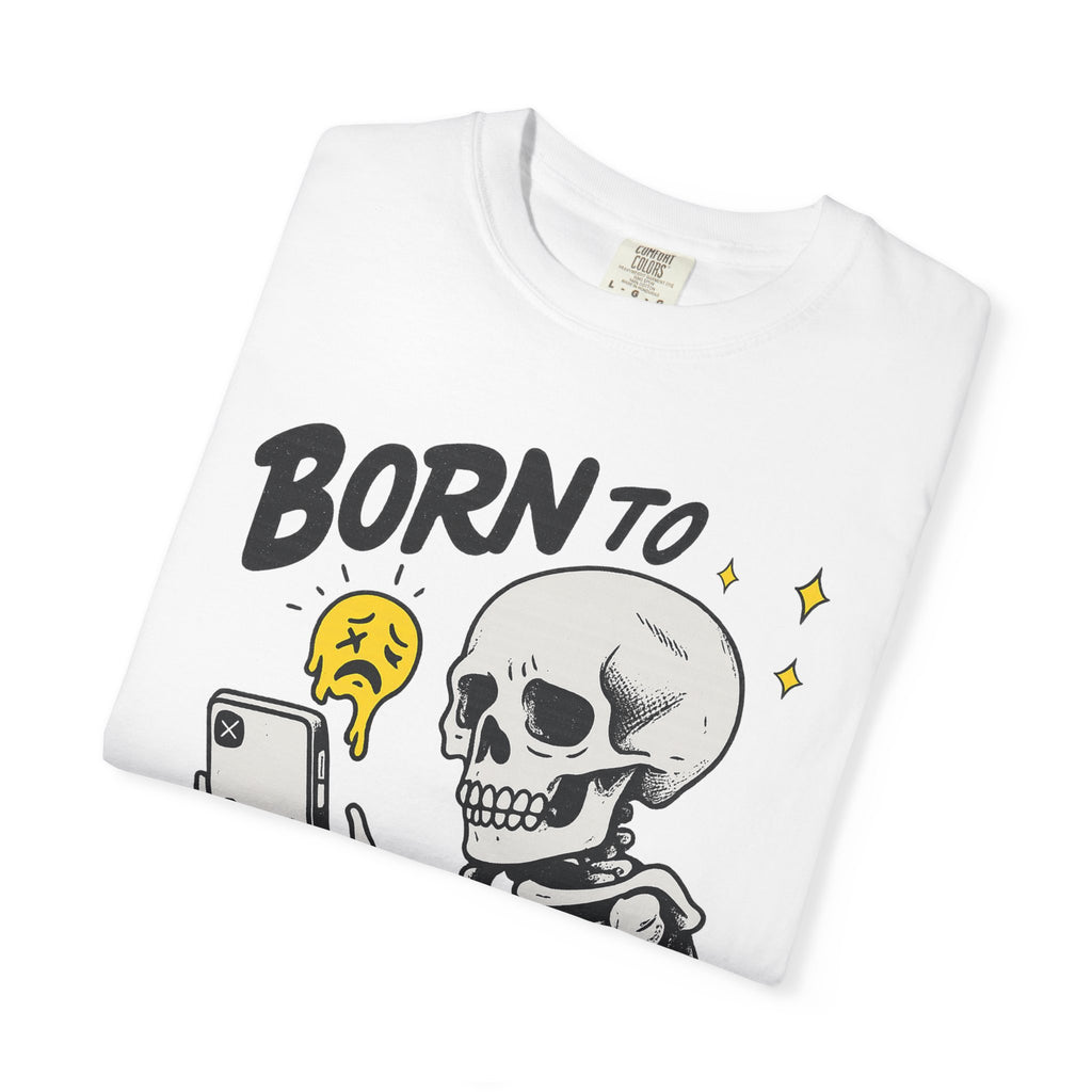 📱💀 Born to Scroll Tee - Doomscroll in Style. Skeleton Graphic T-Shirt, Funny Unisex Tee, Social Media Humor T-Shirt, Gift for Friends