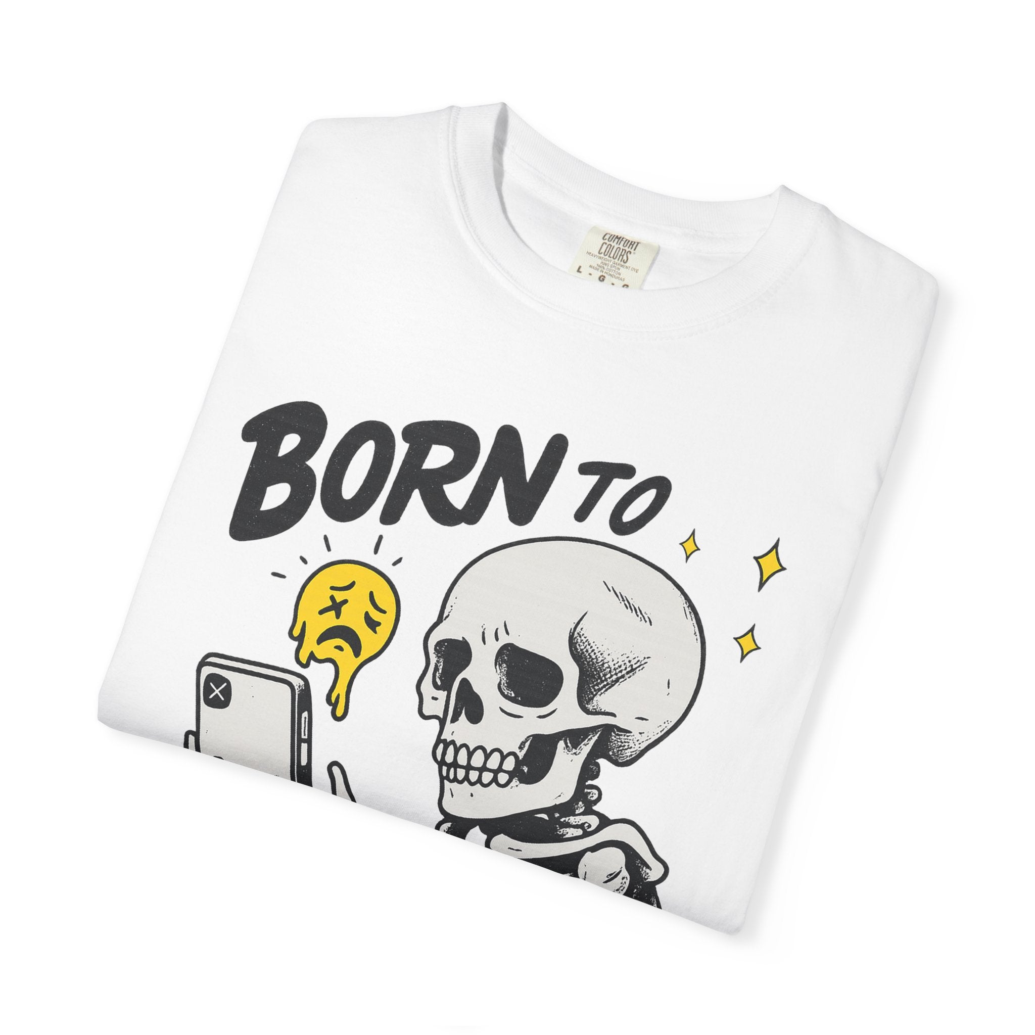 📱💀 Born to Scroll Tee - Doomscroll in Style. Skeleton Graphic T-Shirt, Funny Unisex Tee, Social Media Humor T-Shirt, Gift for Friends