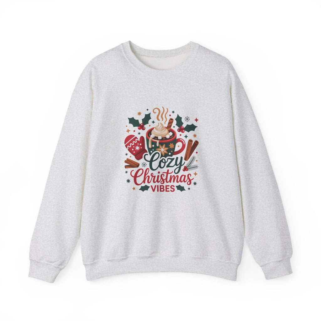 Cozy Christmas Vibes Sweatshirt, Cozy Season Vibes Crewneck, Cocoa Christmas Sweater, Womens Xmas Party Crewneck, Festive Holiday Outfit