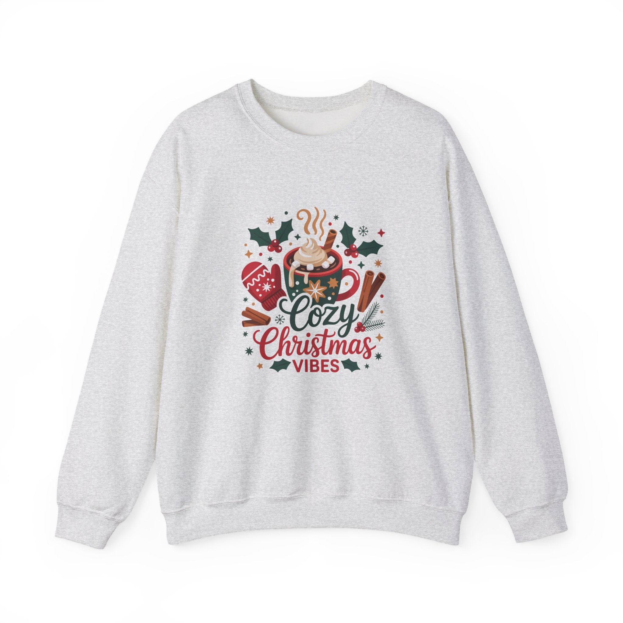 Cozy Christmas Vibes Sweatshirt, Cozy Season Vibes Crewneck, Cocoa Christmas Sweater, Womens Xmas Party Crewneck, Festive Holiday Outfit