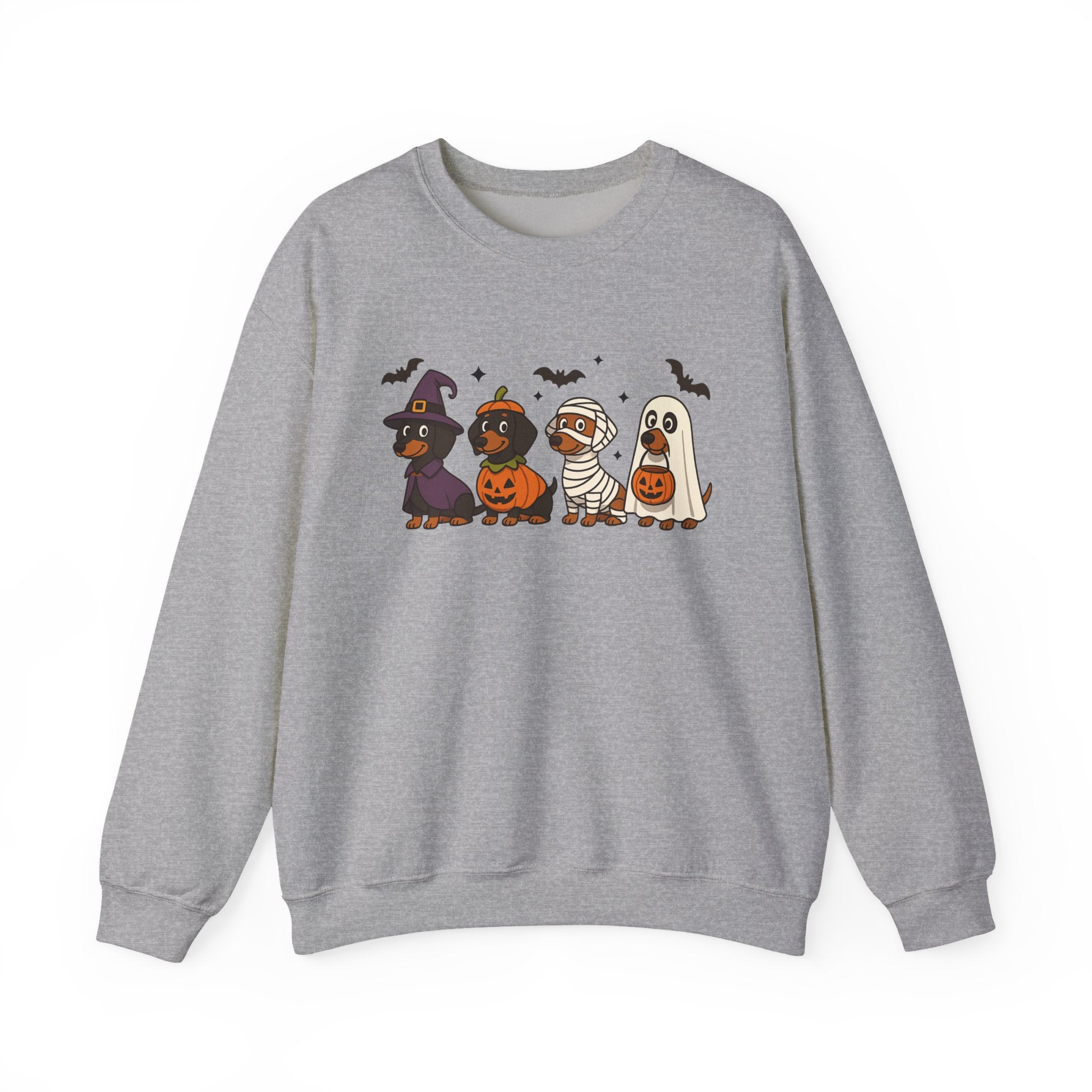 Halloween Dachshund Sweatshirt, Cute Dog Lover Sweatshirt, Pumpkin Ghost Mummy Witch Pullover, Funny Halloween Crewneck, Fall Pet Lover Gift