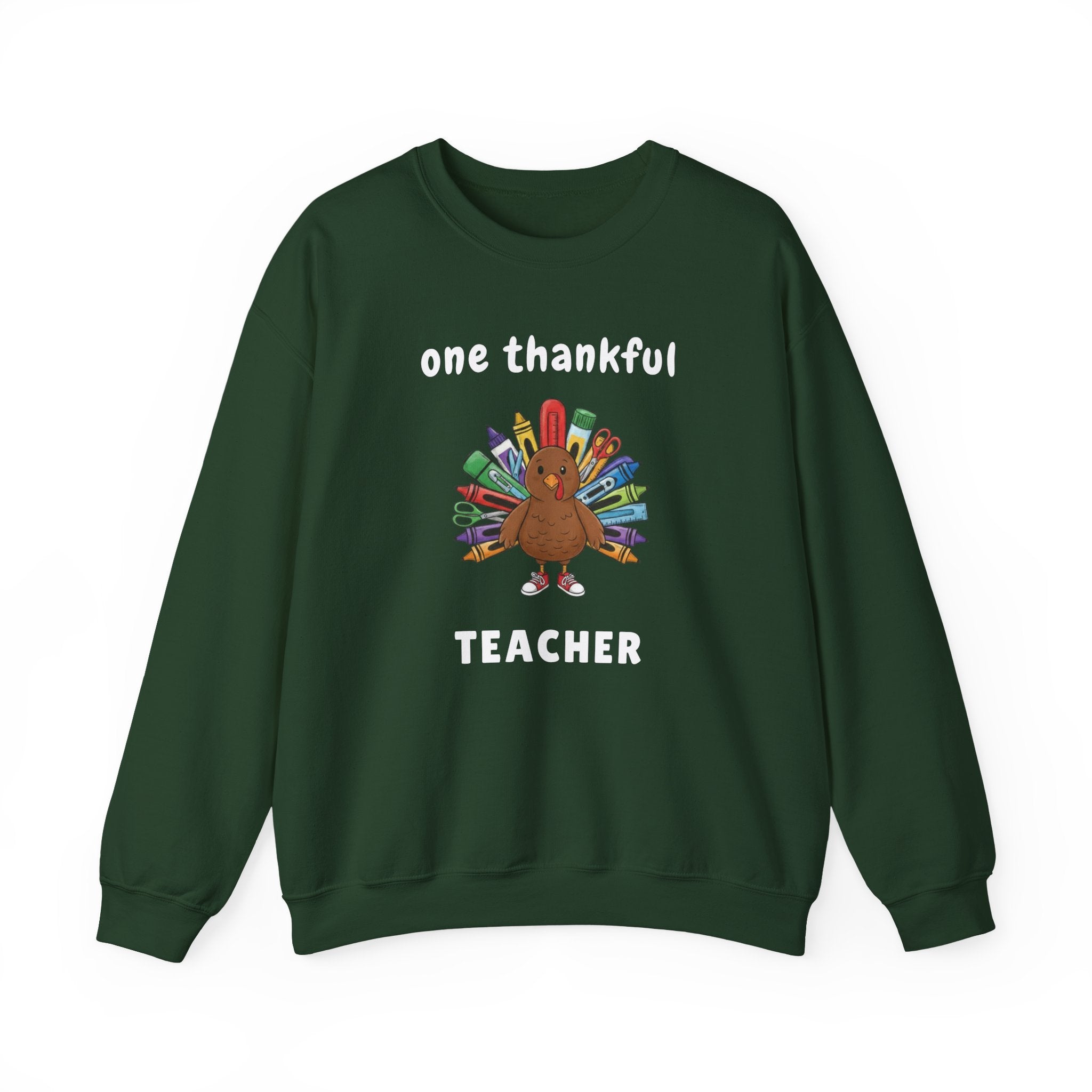 One Thankful Teacher Sweatshirt, Funny Turkey Crewneck, Thanksgiving Teacher Shirt, Fall Teacher Sweater, Cozy Teacher Gift, Autumn Sweatshirt