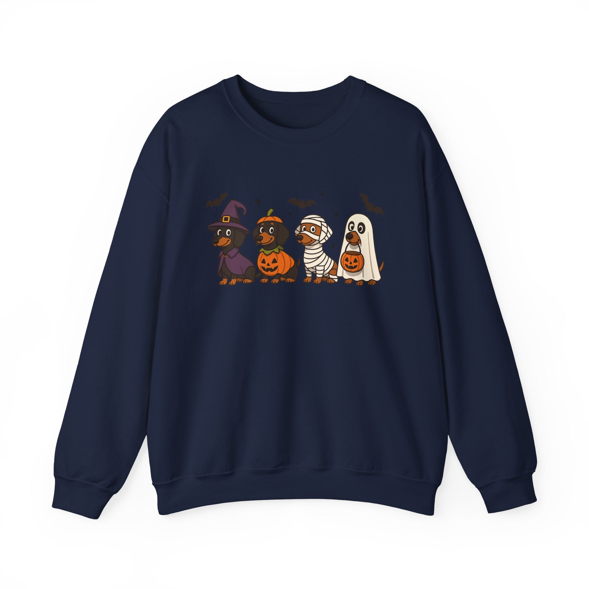 Halloween Dachshund Sweatshirt, Cute Dog Lover Sweatshirt, Pumpkin Ghost Mummy Witch Pullover, Funny Halloween Crewneck, Fall Pet Lover Gift