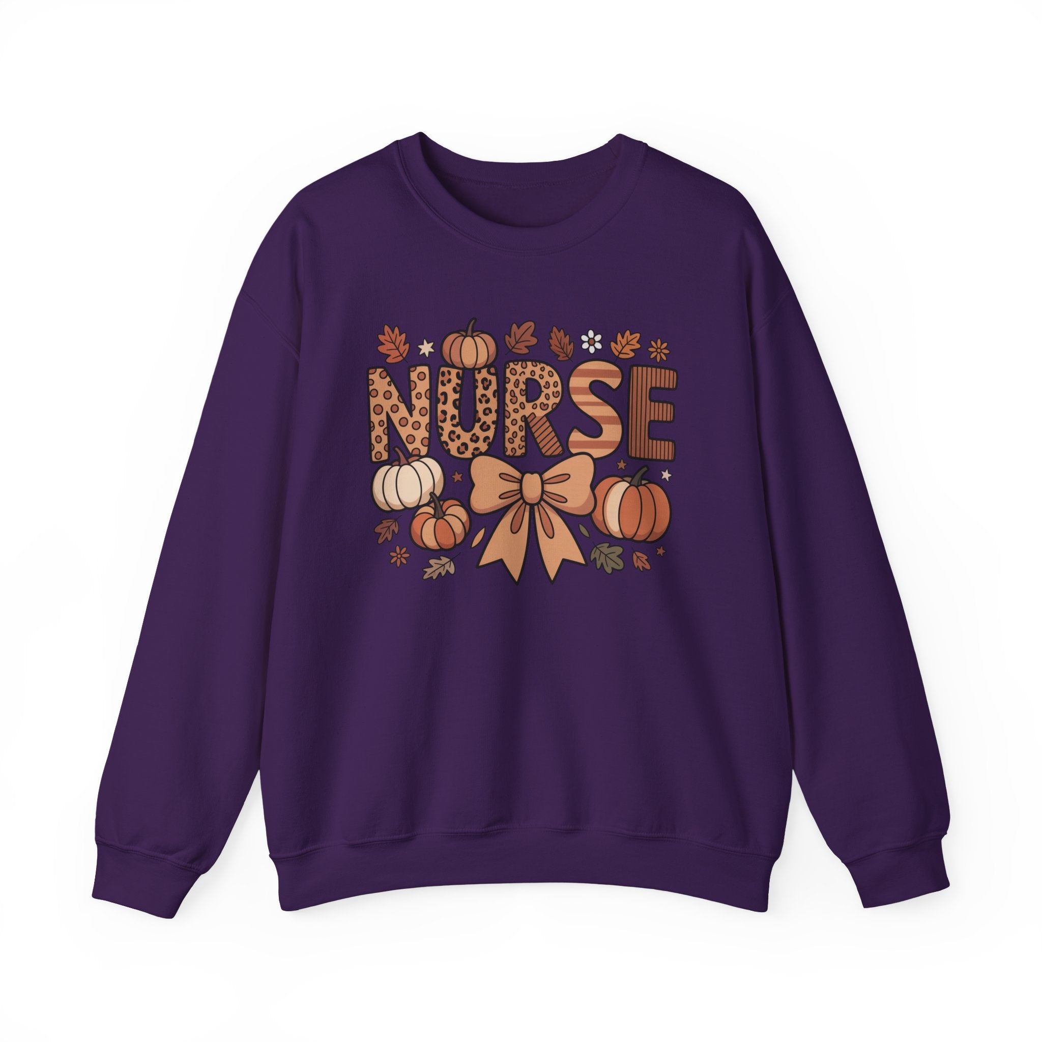 Fall Nurse Sweatshirt, Retro Nurse Coquette Bow Crewneck, Fall Nurse Sweater, Nurse Pumpkin Hoodie, Gift for Nurse