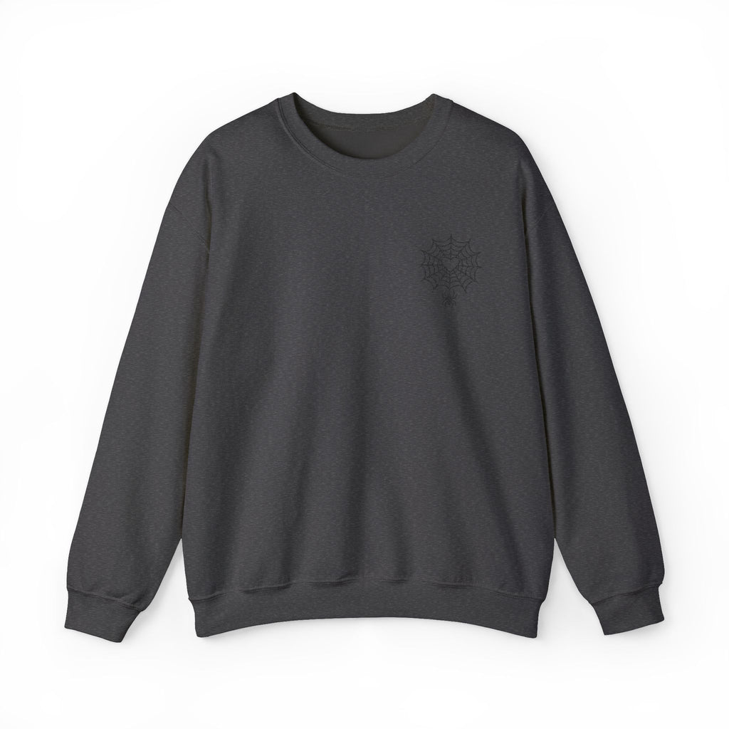 🕷️ Spider Web Minimalist Embroidered Sweatshirt – Subtle, Soft, and Spooky. Cozy Winter Sweatshirt, Unisex Crewneck Sweatshirt, Casual Comfortable Top, Gift for Him/Her, Perfect for Holidays
