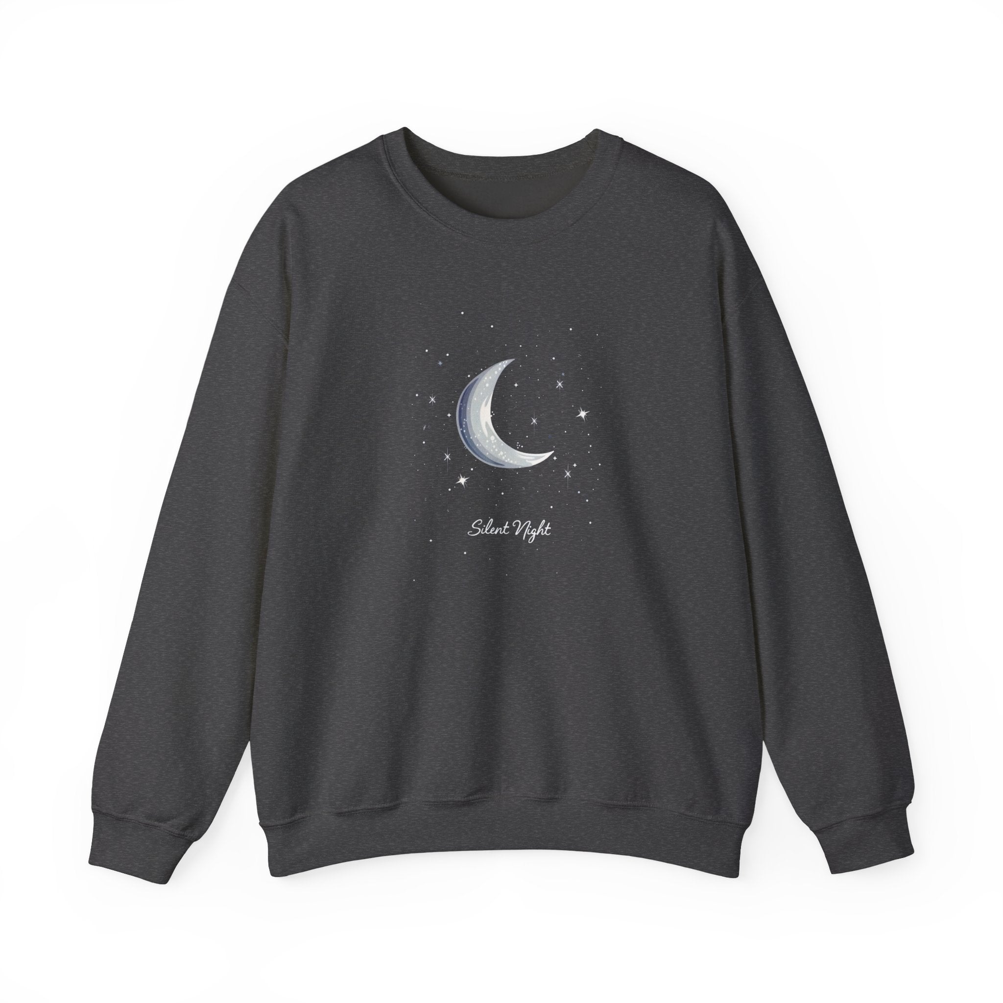 Silent Night Christmas Sweatshirt, Moon Christmas Crewneck, Winter Woman Sweater, Astronomy Lover Gift, Girly Holiday Sweatshirt for Woman