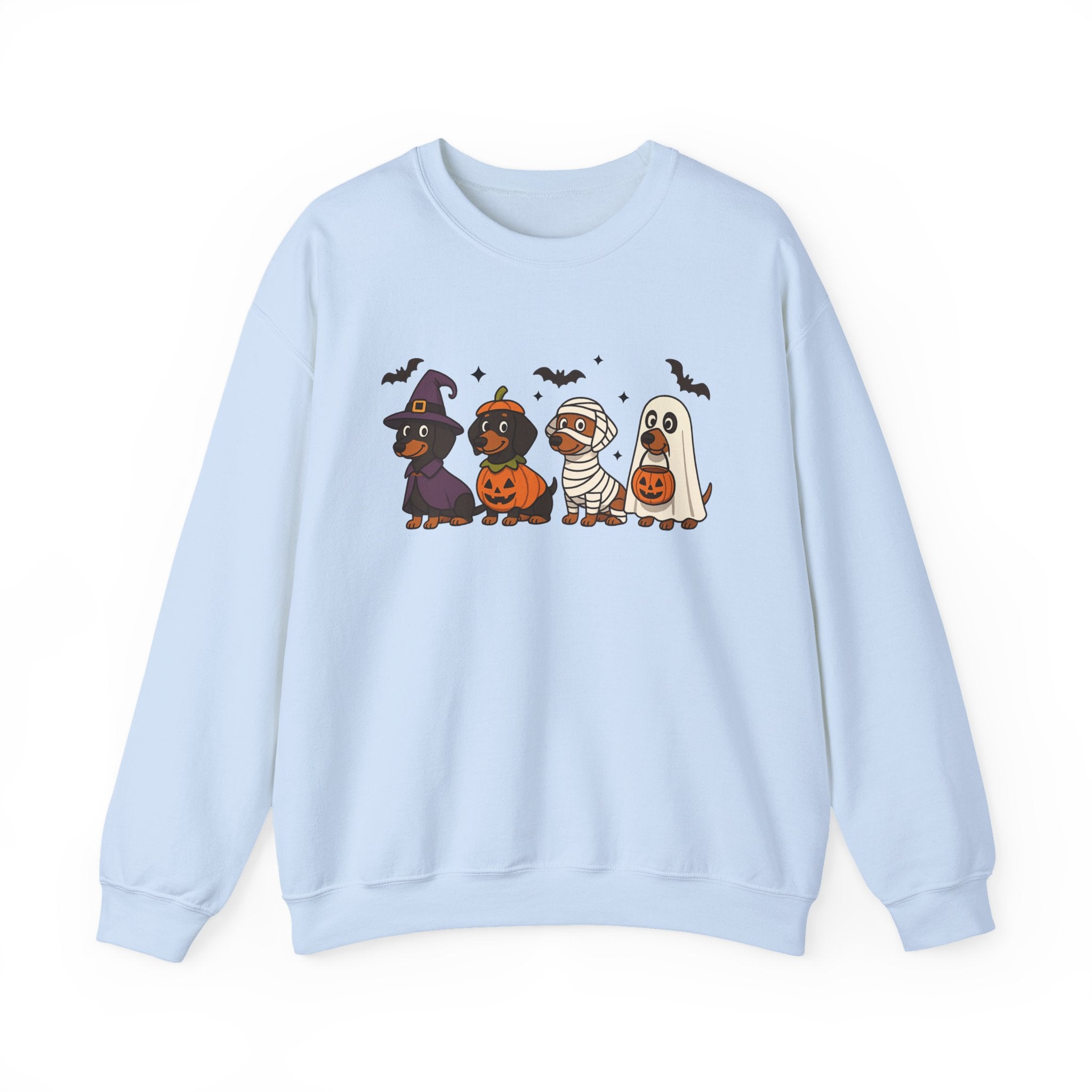Halloween Dachshund Sweatshirt, Cute Dog Lover Sweatshirt, Pumpkin Ghost Mummy Witch Pullover, Funny Halloween Crewneck, Fall Pet Lover Gift