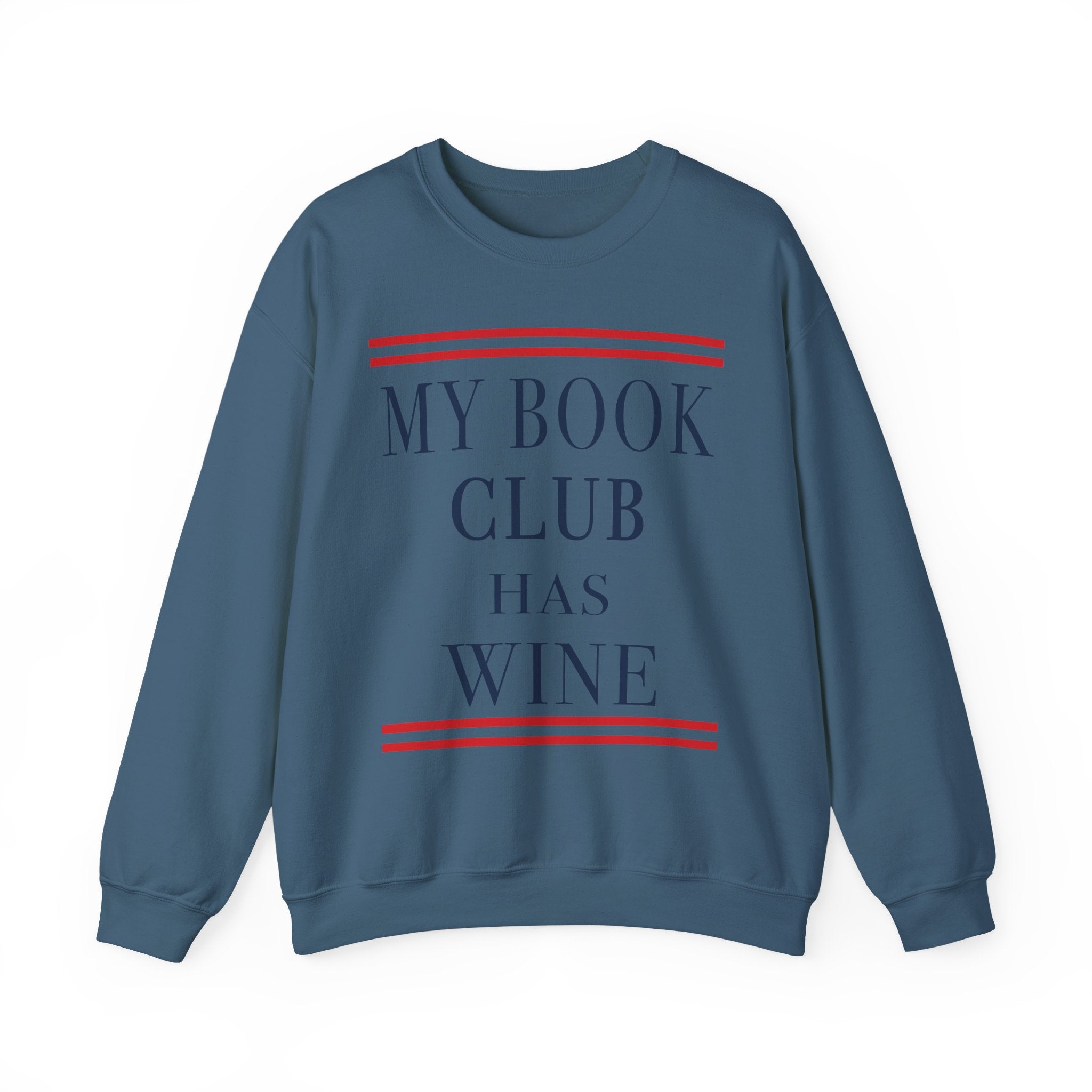 My Book Club Has Wine Sweatshirt, Funny Book Lover Sweatshirt, Cozy Reading Crewneck, Book Club Gift, Wine Lover Sweatshirt, Librarian Bookish Apparel