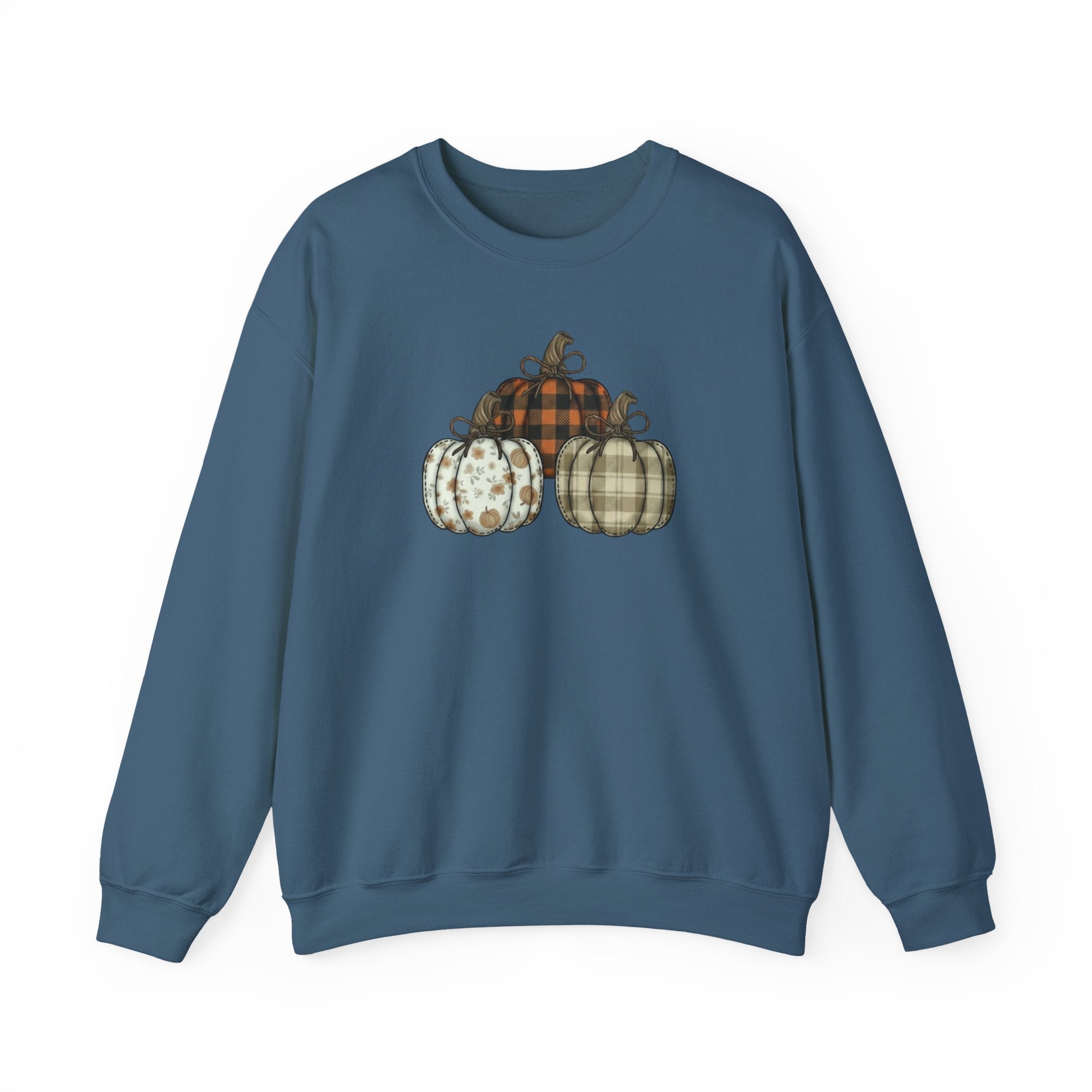 Three Pumpkin Sweatshirt, Boho Pumpkin Fall Crewneck, Patchwork Pumpkin Sweater, Cute Autumn Sweatshirt, Fall Harvest Shirt, Pumpkin Patch Woman Tee