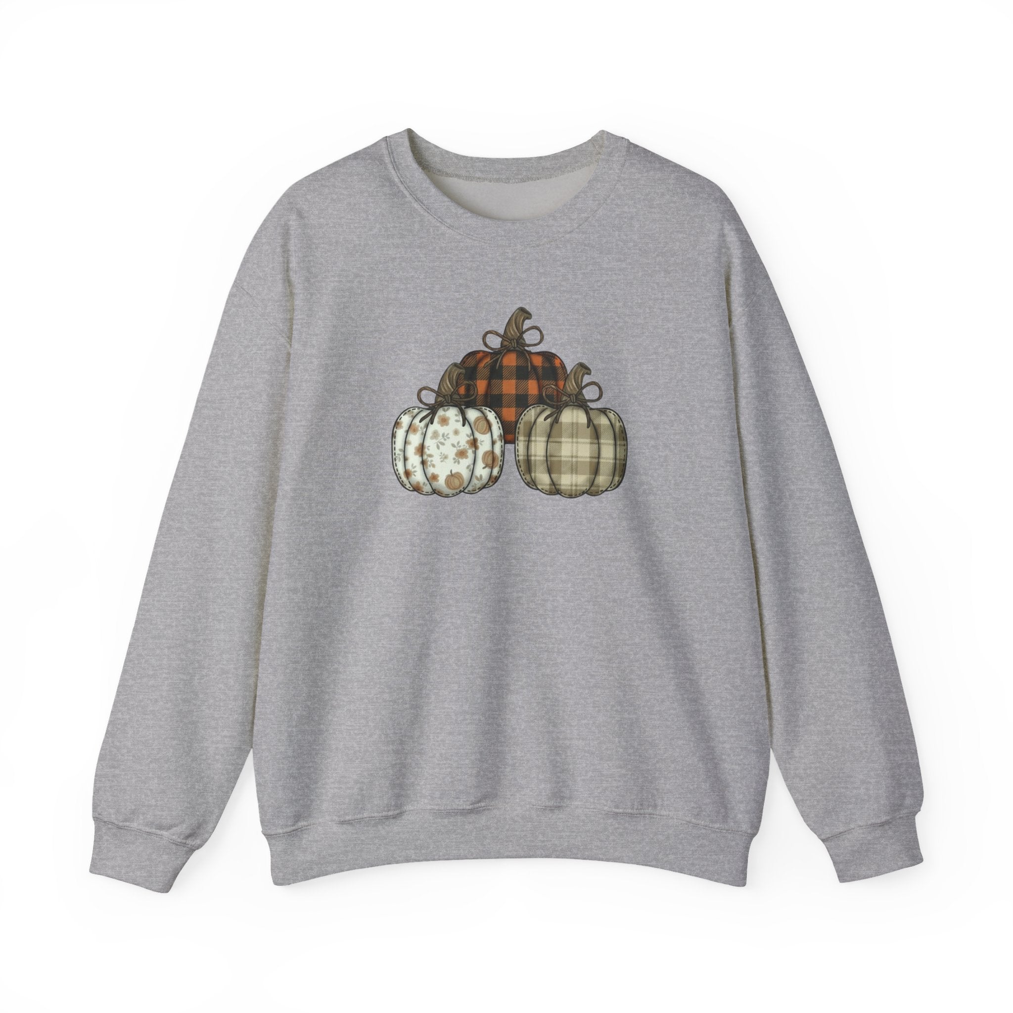 Three Pumpkin Sweatshirt, Boho Pumpkin Fall Crewneck, Patchwork Pumpkin Sweater, Cute Autumn Sweatshirt, Fall Harvest Shirt, Pumpkin Patch Woman Tee