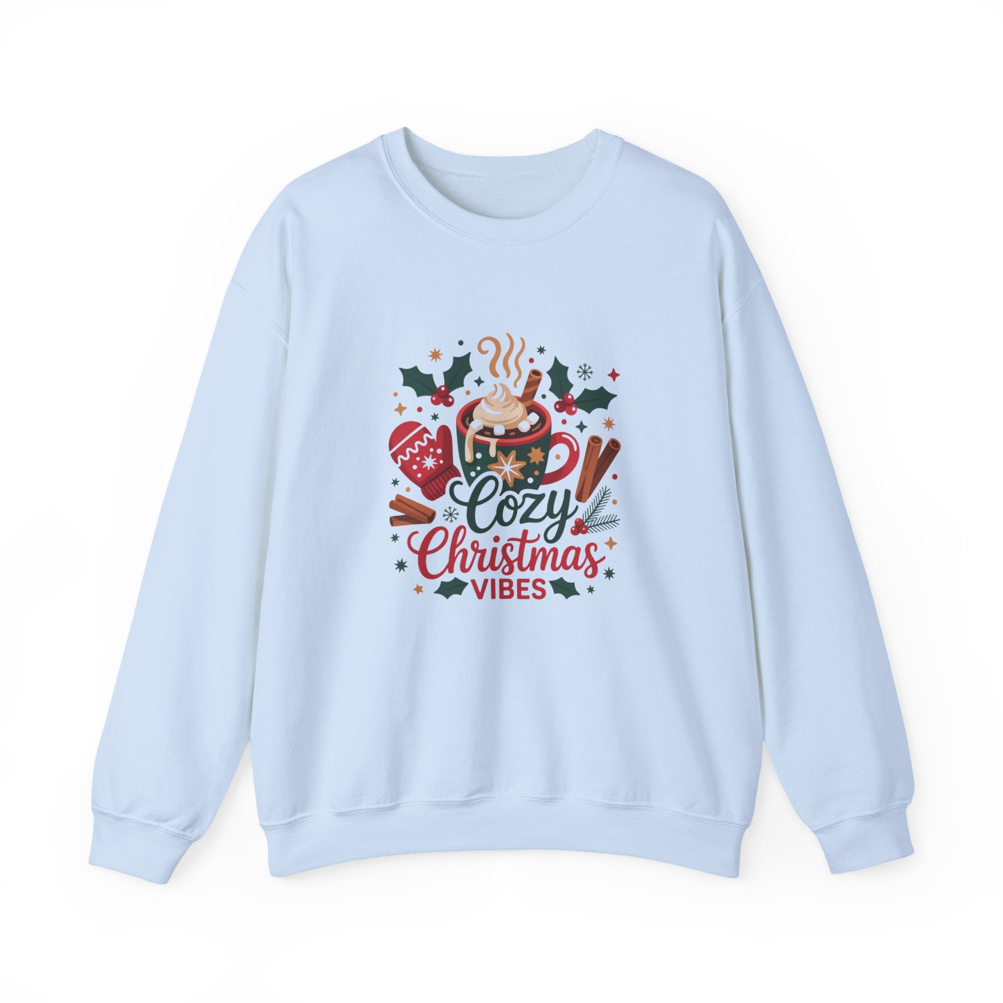 Cozy Christmas Vibes Sweatshirt, Cozy Season Vibes Crewneck, Cocoa Christmas Sweater, Womens Xmas Party Crewneck, Festive Holiday Outfit
