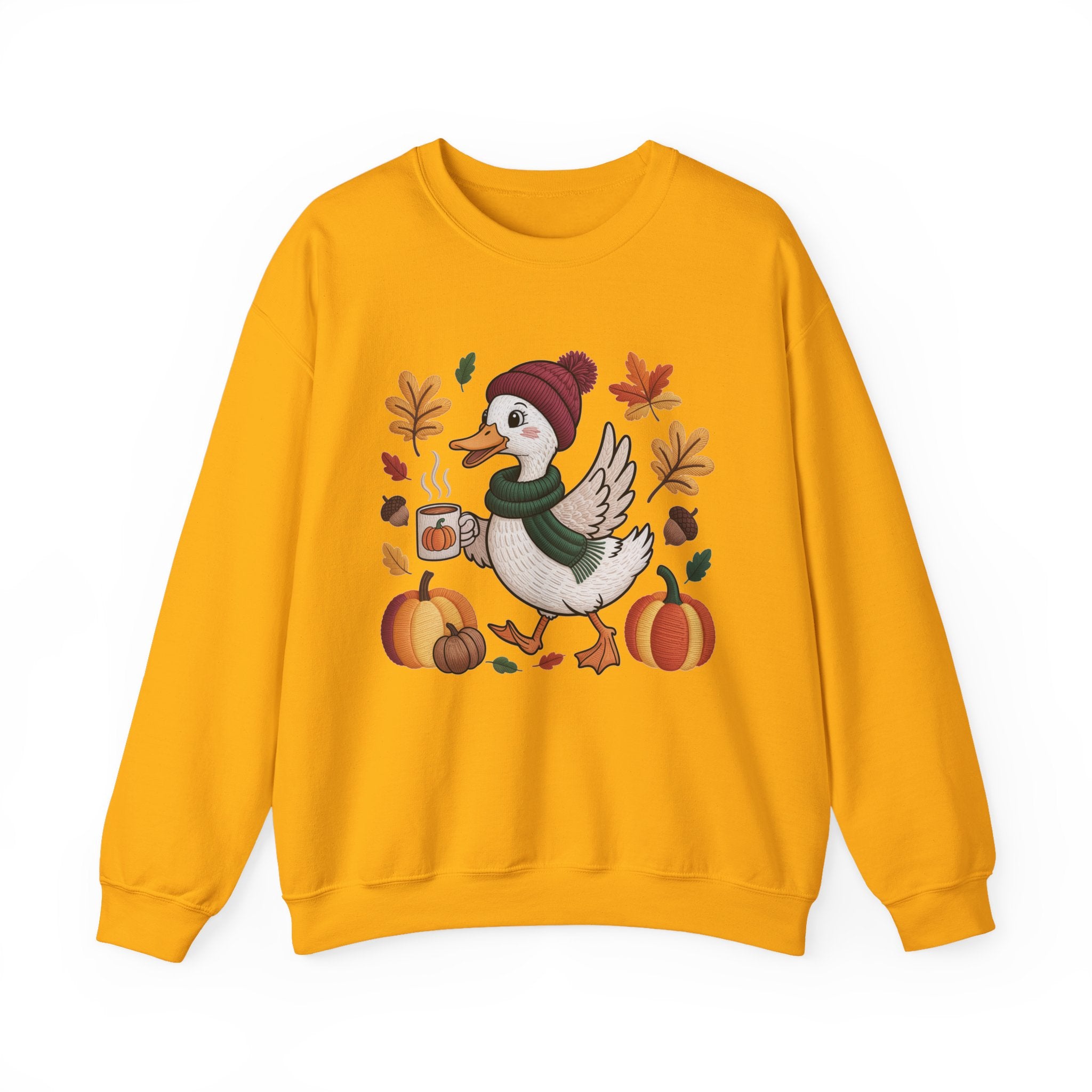 Fall Duck Sweatshirt, Cozy Autumn Pumpkin Sweatshirt, Vintage Fall Crewneck, Cute Animal Lover Gift, Thanksgiving Pullover, Cozy Season Sweatshirt