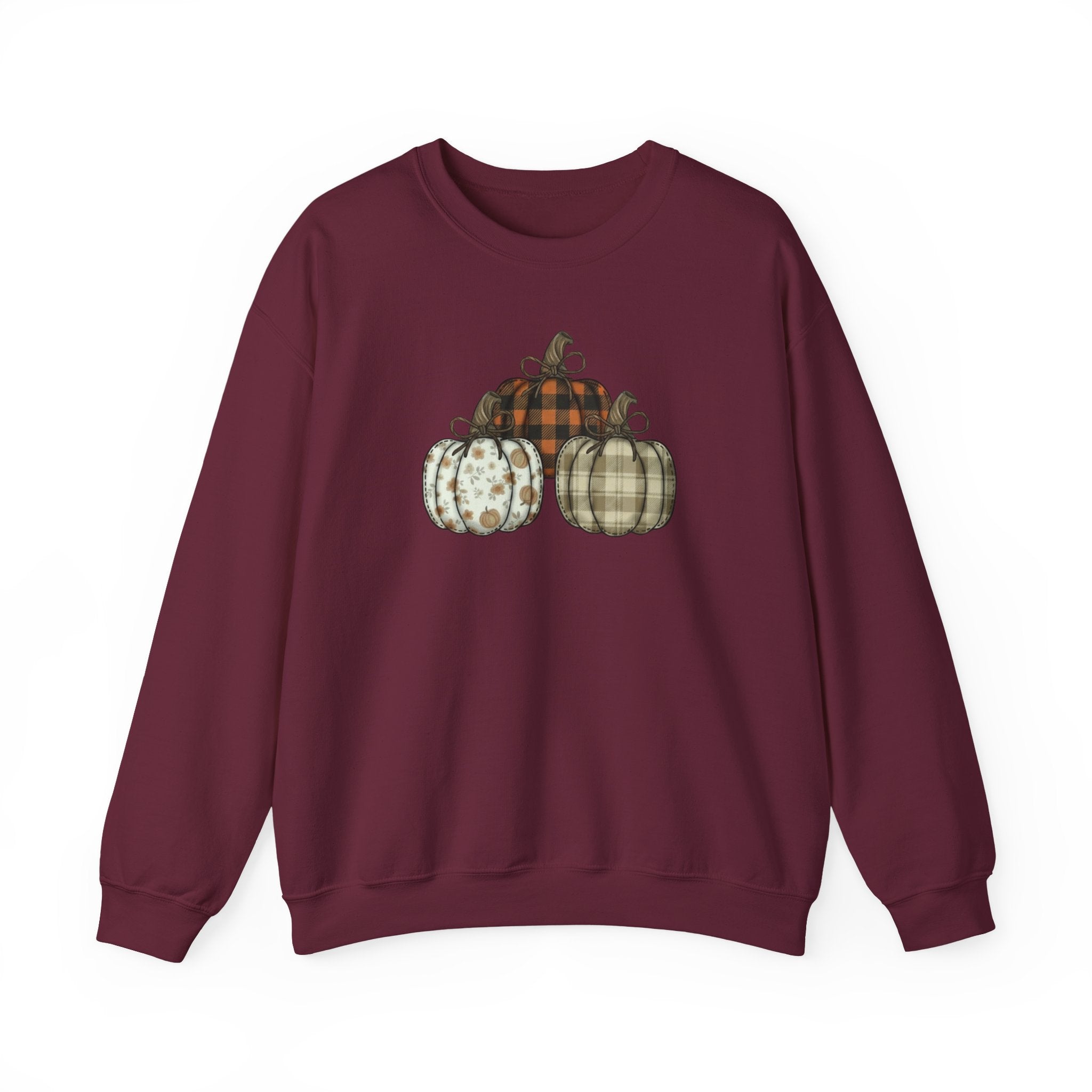 Three Pumpkin Sweatshirt, Boho Pumpkin Fall Crewneck, Patchwork Pumpkin Sweater, Cute Autumn Sweatshirt, Fall Harvest Shirt, Pumpkin Patch Woman Tee