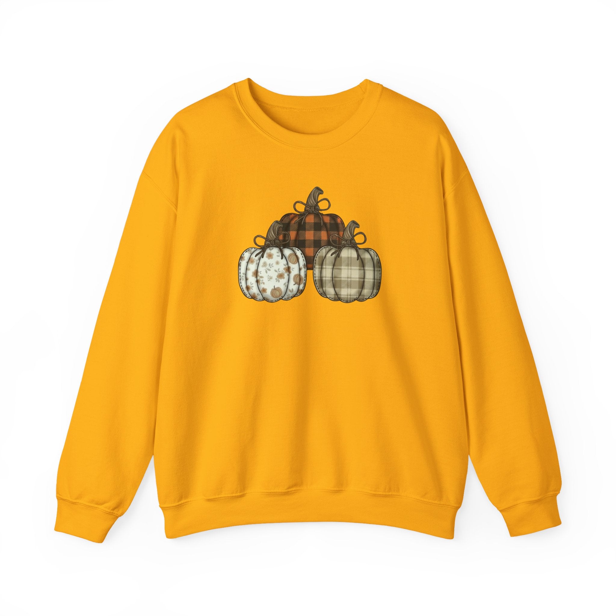 Three Pumpkin Sweatshirt, Boho Pumpkin Fall Crewneck, Patchwork Pumpkin Sweater, Cute Autumn Sweatshirt, Fall Harvest Shirt, Pumpkin Patch Woman Tee