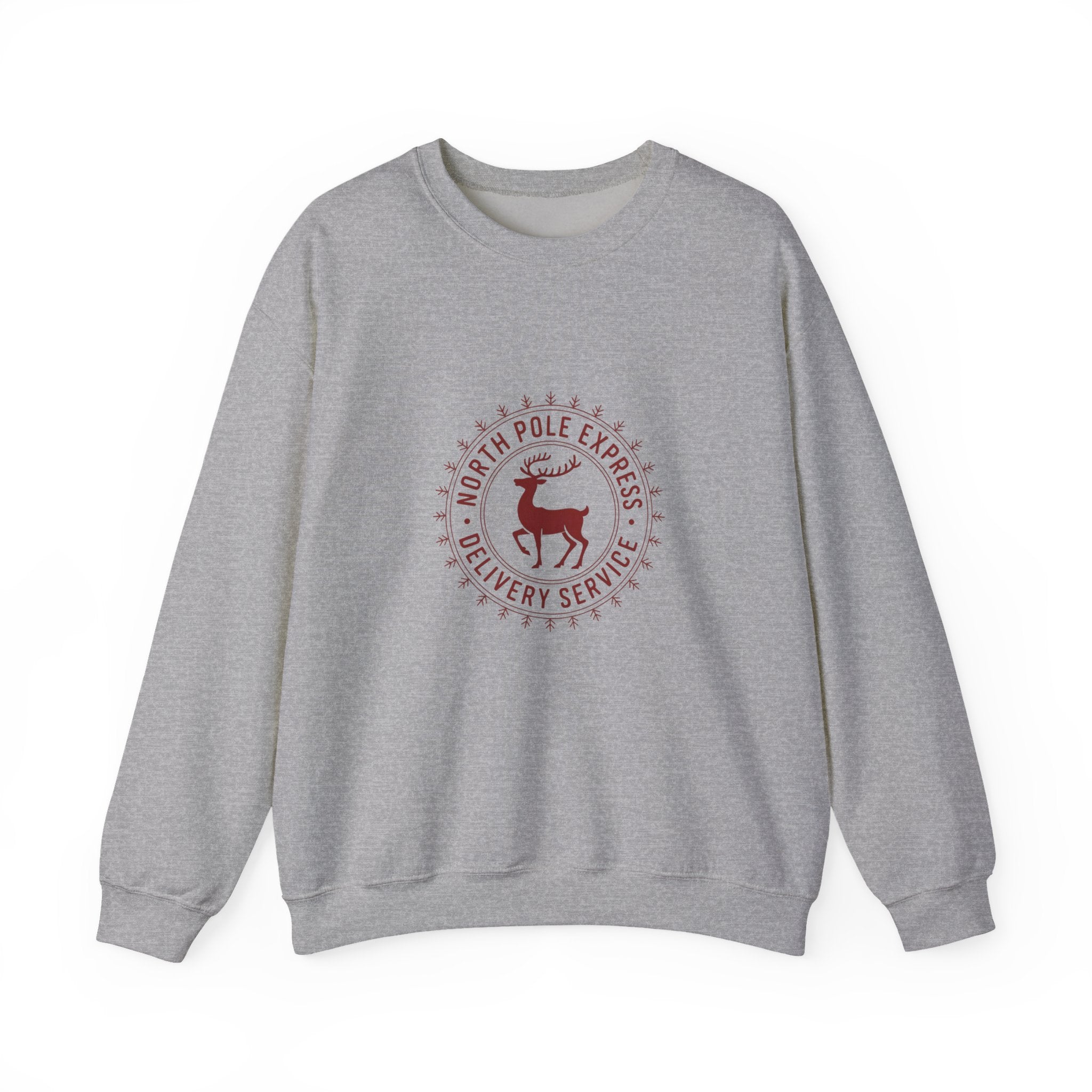 North Pole Express Sweatshirt, Deer Christmas Crewneck, Delivery Service Christmas Sweater, Woman Christmas Sweater, Holiday Girly Shirt, Christmas Sweatshirt for Women