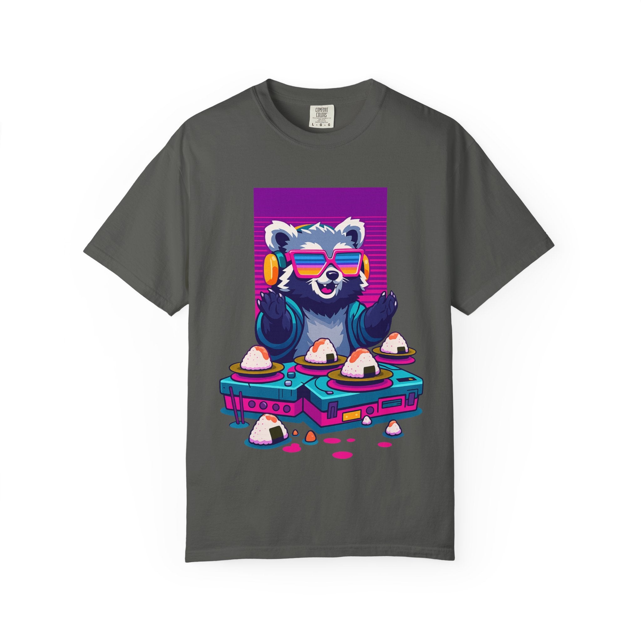Sushi Drop Tee – Neon Beats & Rice Balls Unisex