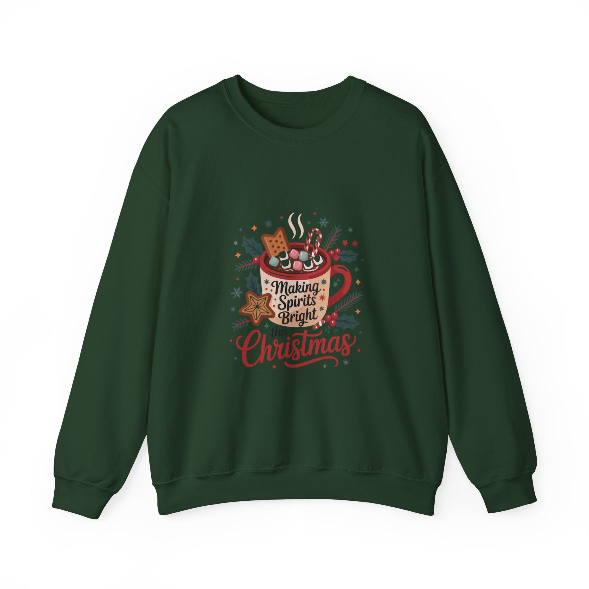 Making Spirits Bright Christmas Sweatshirt, Holiday Spirit Crewneck, Christmas Season Sweater, Funny Christmas Sweater, Christmas Shirt For Her, Cozy Winter Gift,Christmas Drinks Shirt,Spirits Sweatshirt