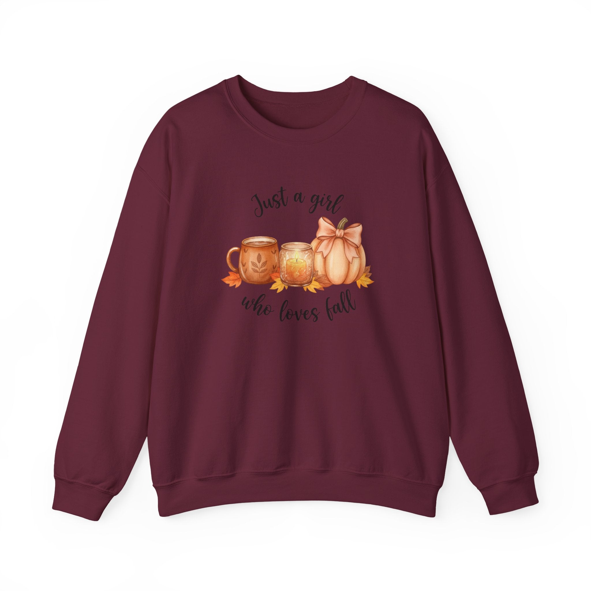 Just a Girl Who Loves Fall Sweatshirt, Fall Woman Sweater,Cozy Pumpkin Crewneck, Cozy Season Shirt,Fall Gift, Fall Season Sweater, Fall Woman Shirt,Pumpkin Shirt