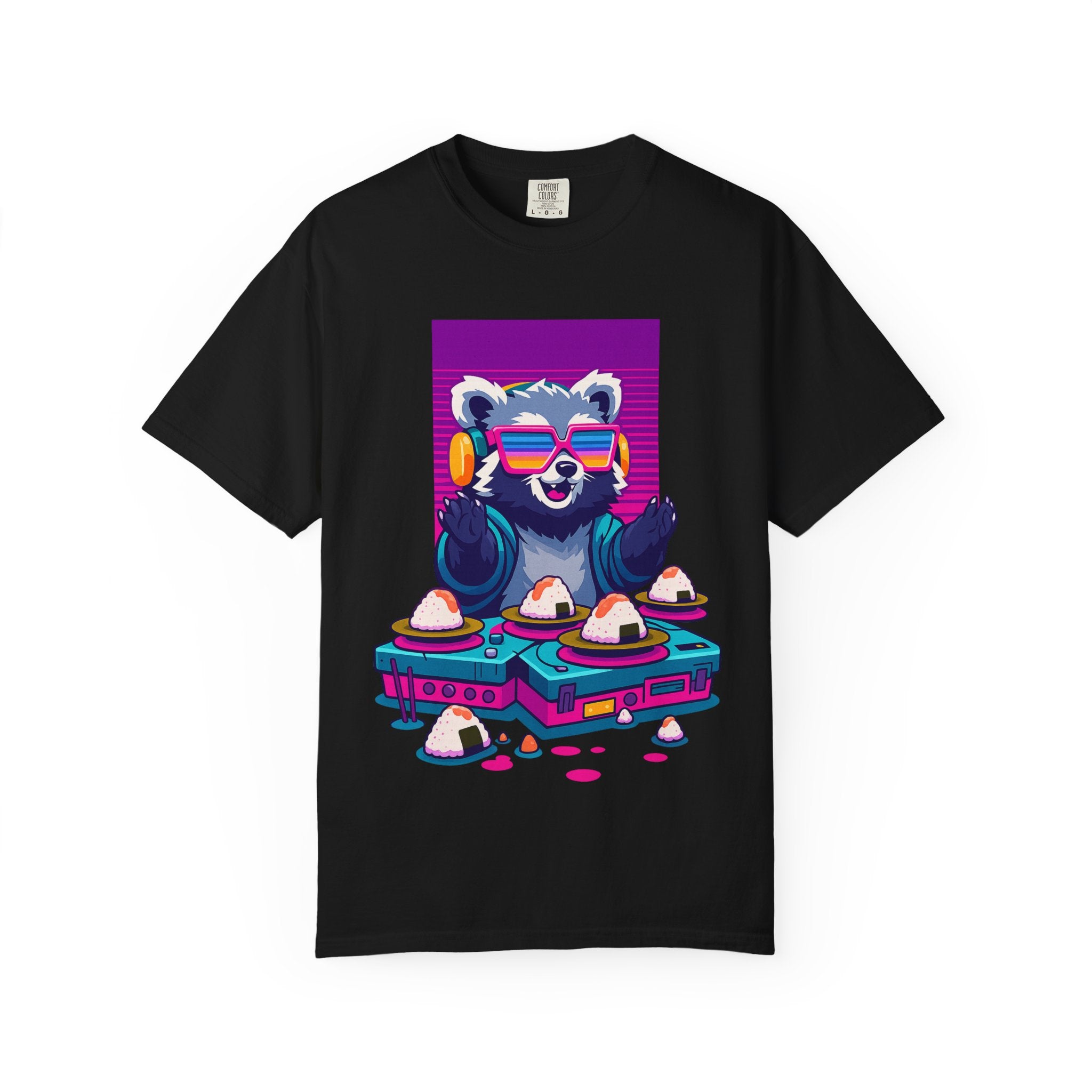 Sushi Drop Tee – Neon Beats & Rice Balls Unisex