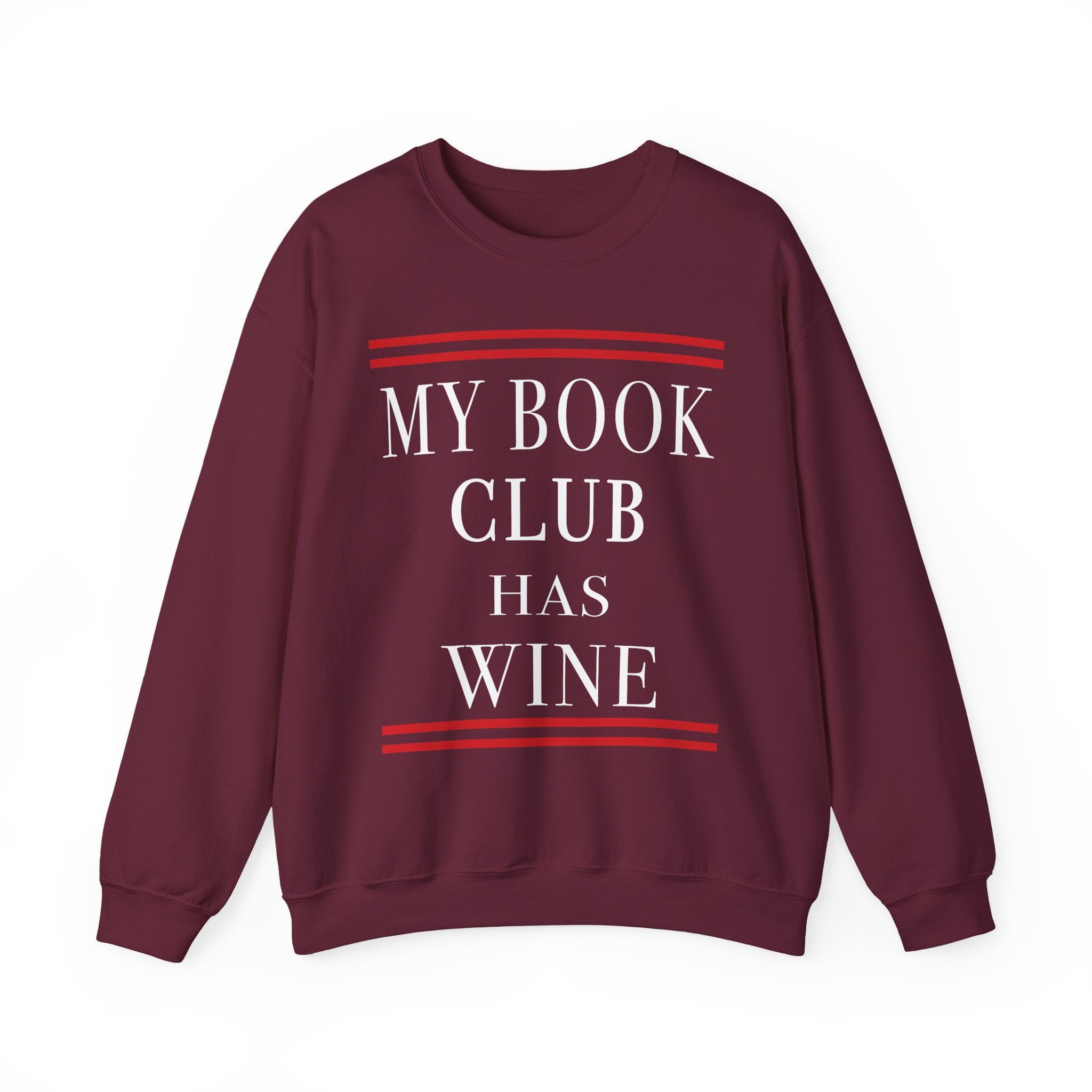 My Book Club Has Wine Sweatshirt, Funny Book Lover Sweatshirt, Cozy Reading Crewneck, Book Club Gift, Wine Lover Sweatshirt, Librarian Bookish Apparel
