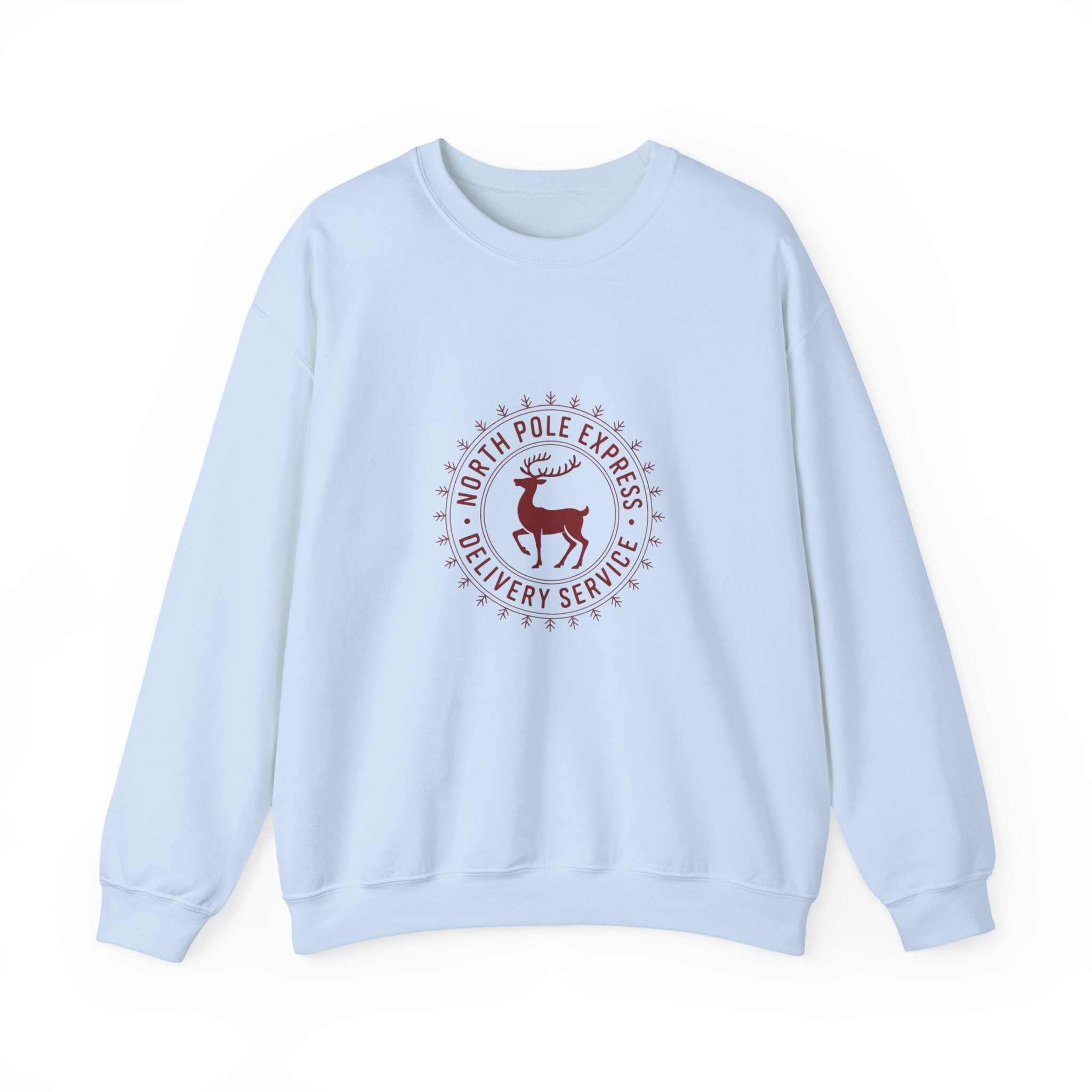 North Pole Express Sweatshirt, Deer Christmas Crewneck, Delivery Service Christmas Sweater, Woman Christmas Sweater, Holiday Girly Shirt, Christmas Sweatshirt for Women