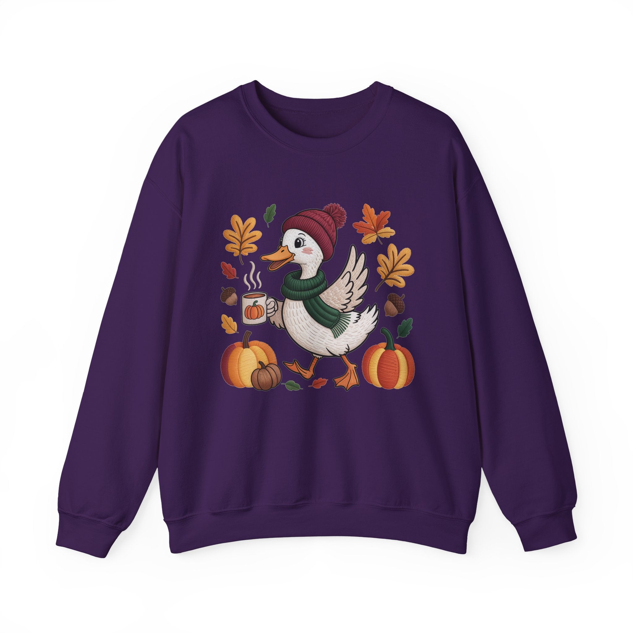 Fall Duck Sweatshirt, Cozy Autumn Pumpkin Sweatshirt, Vintage Fall Crewneck, Cute Animal Lover Gift, Thanksgiving Pullover, Cozy Season Sweatshirt