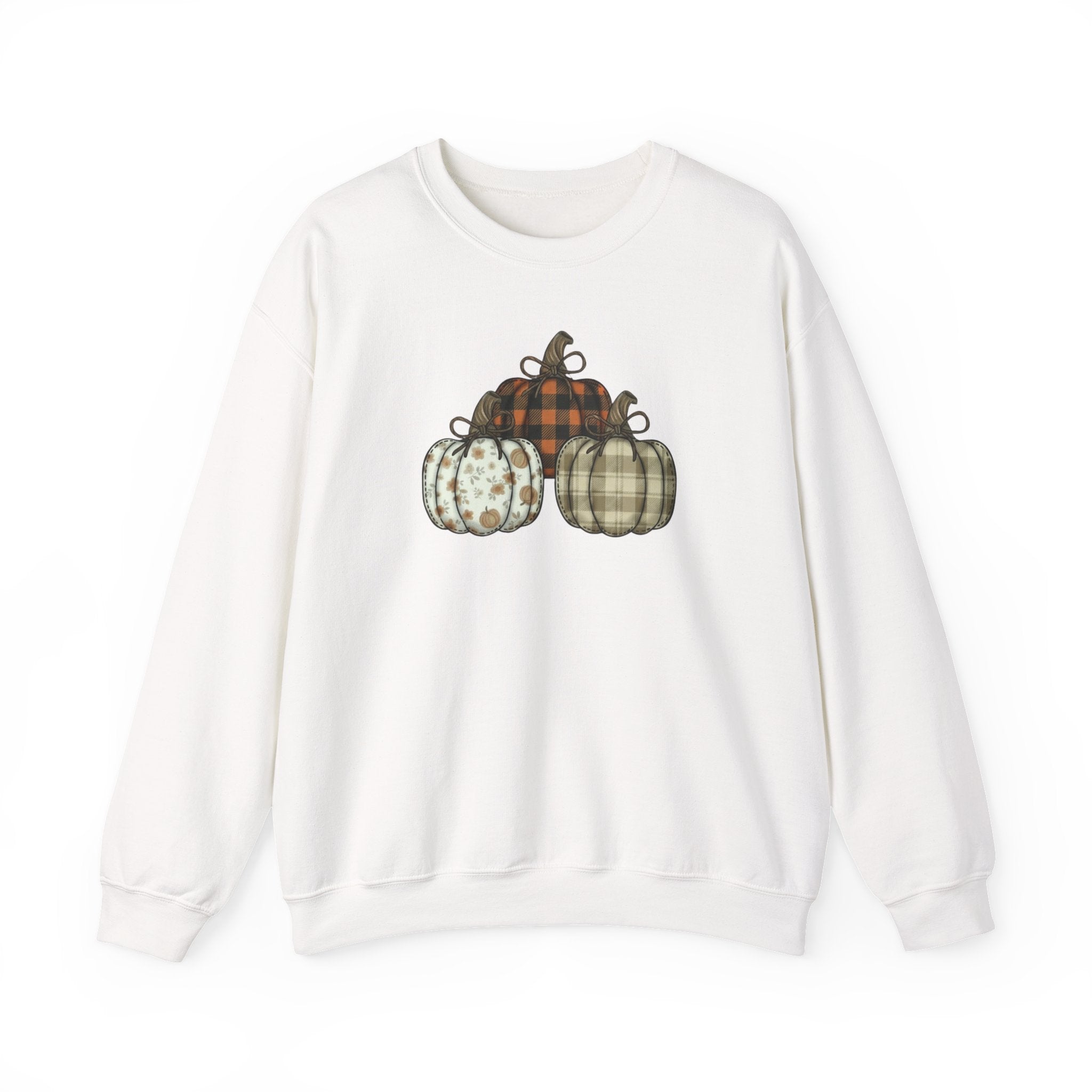 Three Pumpkin Sweatshirt, Boho Pumpkin Fall Crewneck, Patchwork Pumpkin Sweater, Cute Autumn Sweatshirt, Fall Harvest Shirt, Pumpkin Patch Woman Tee