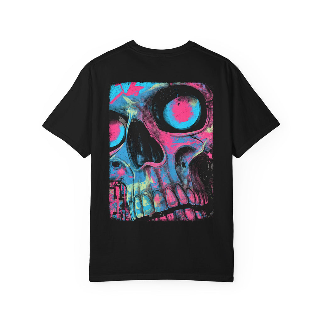 Dead Drip Tee – Street Grit Meets Neon Glow. Vibrant Graphic T-Shirt with Skull Design, Trendy Unisex Tee, Streetwear Style, Casual Outfit, Perfect for Festivals
