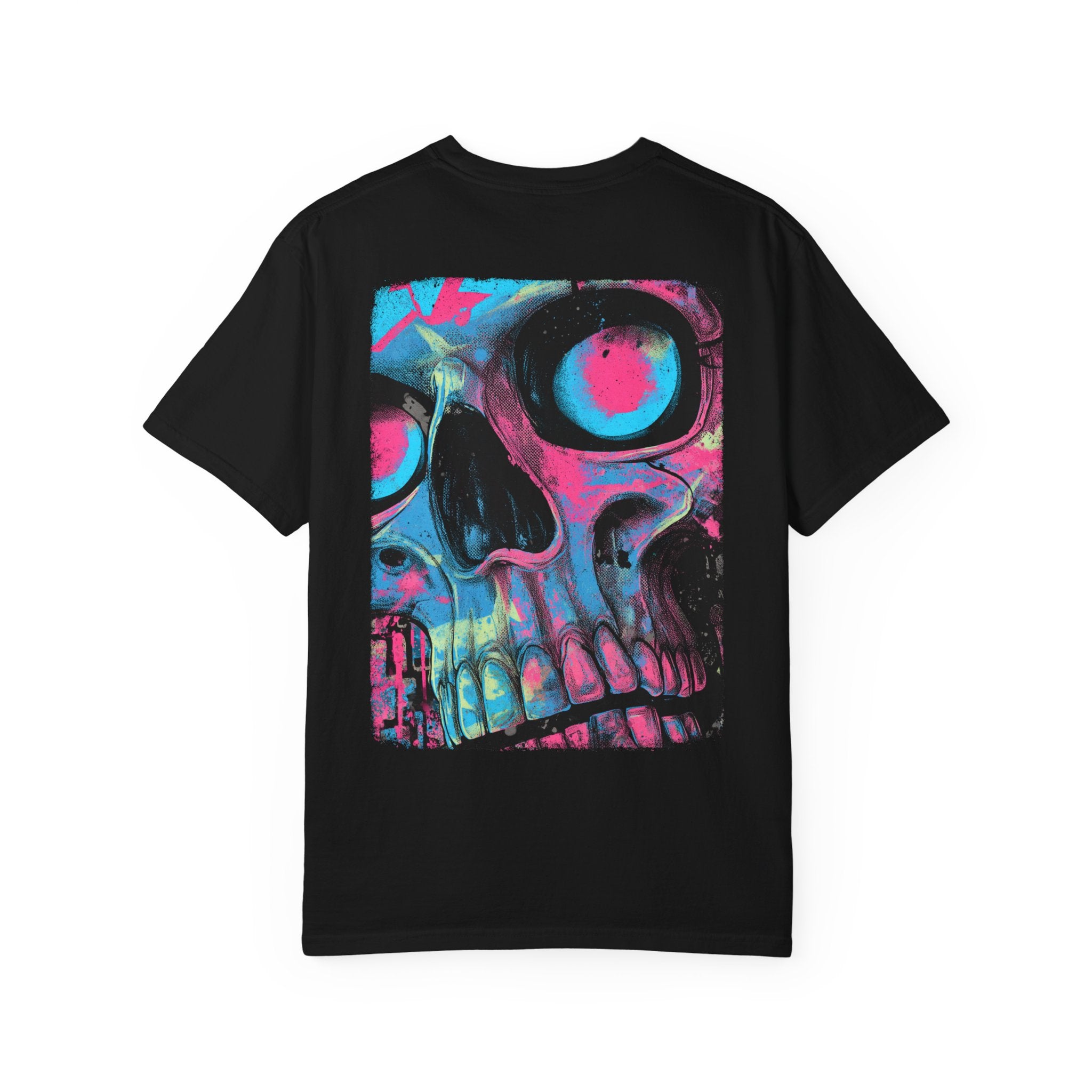 Dead Drip Tee – Street Grit Meets Neon Glow. Vibrant Graphic T-Shirt with Skull Design, Trendy Unisex Tee, Streetwear Style, Casual Outfit, Perfect for Festivals